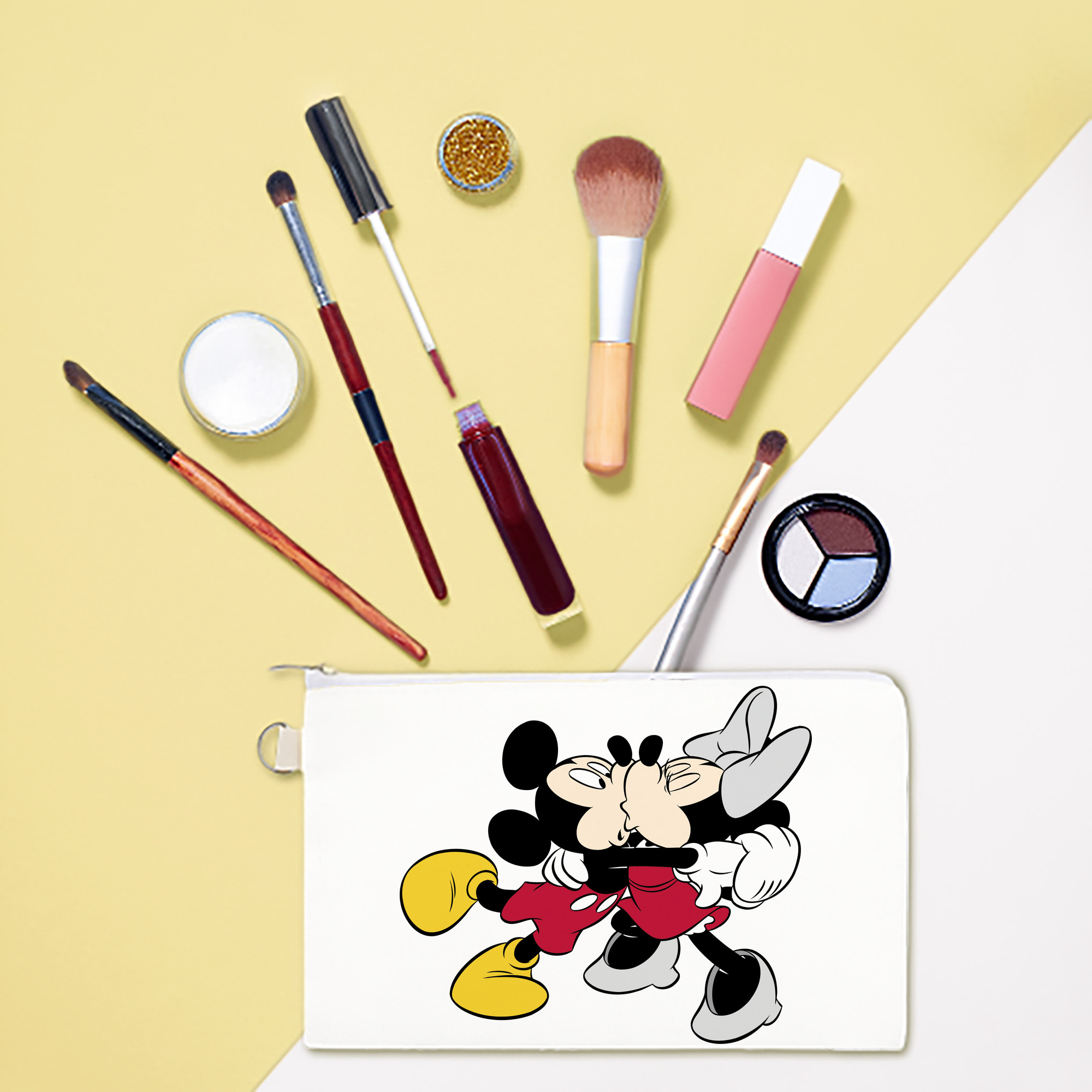 （画像用） ミッキーマウス Mickey Mouse キャンバス生地ポーチ　小物入れ