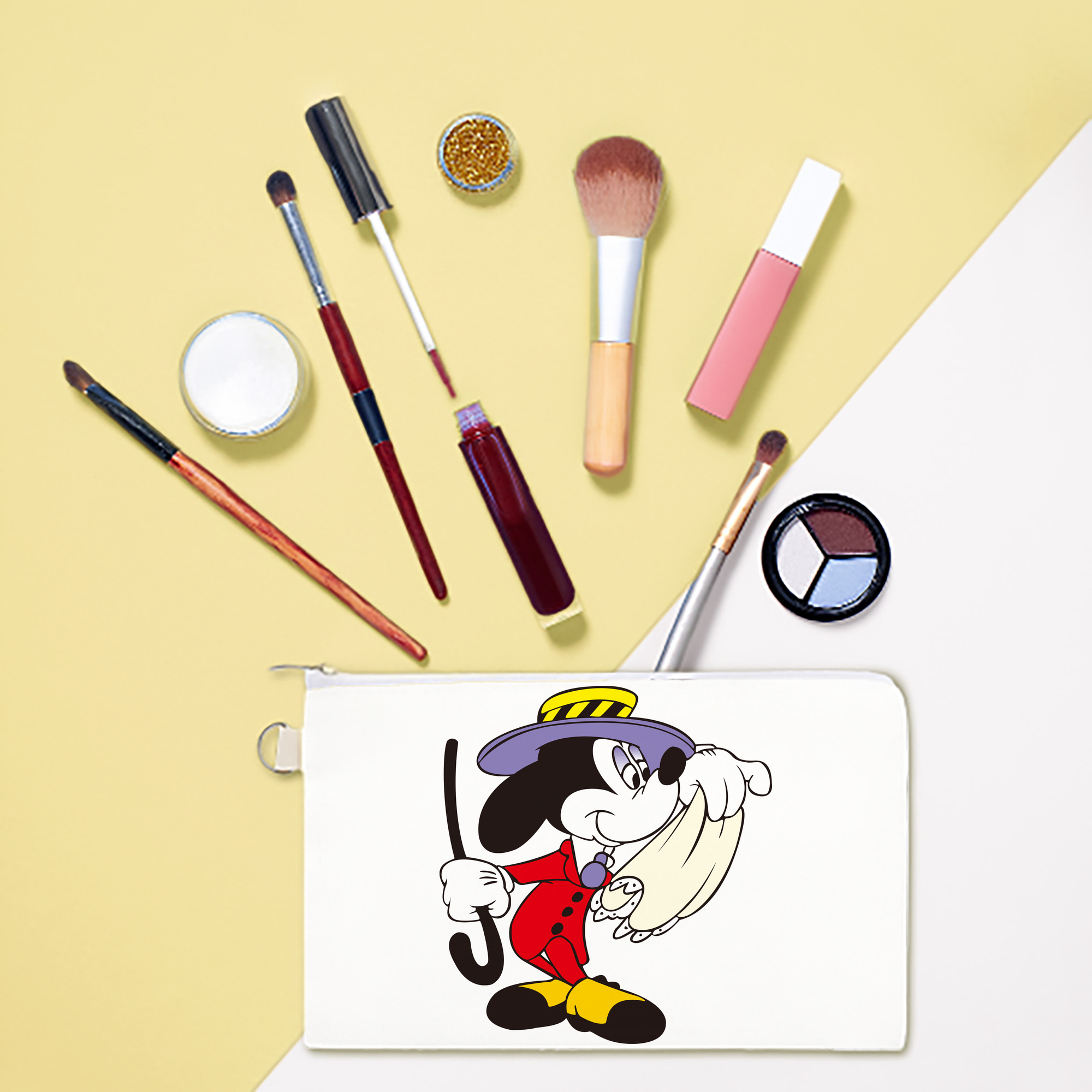 （画像用） ミッキーマウス Mickey Mouse キャンバス生地ポーチ　小物入れ