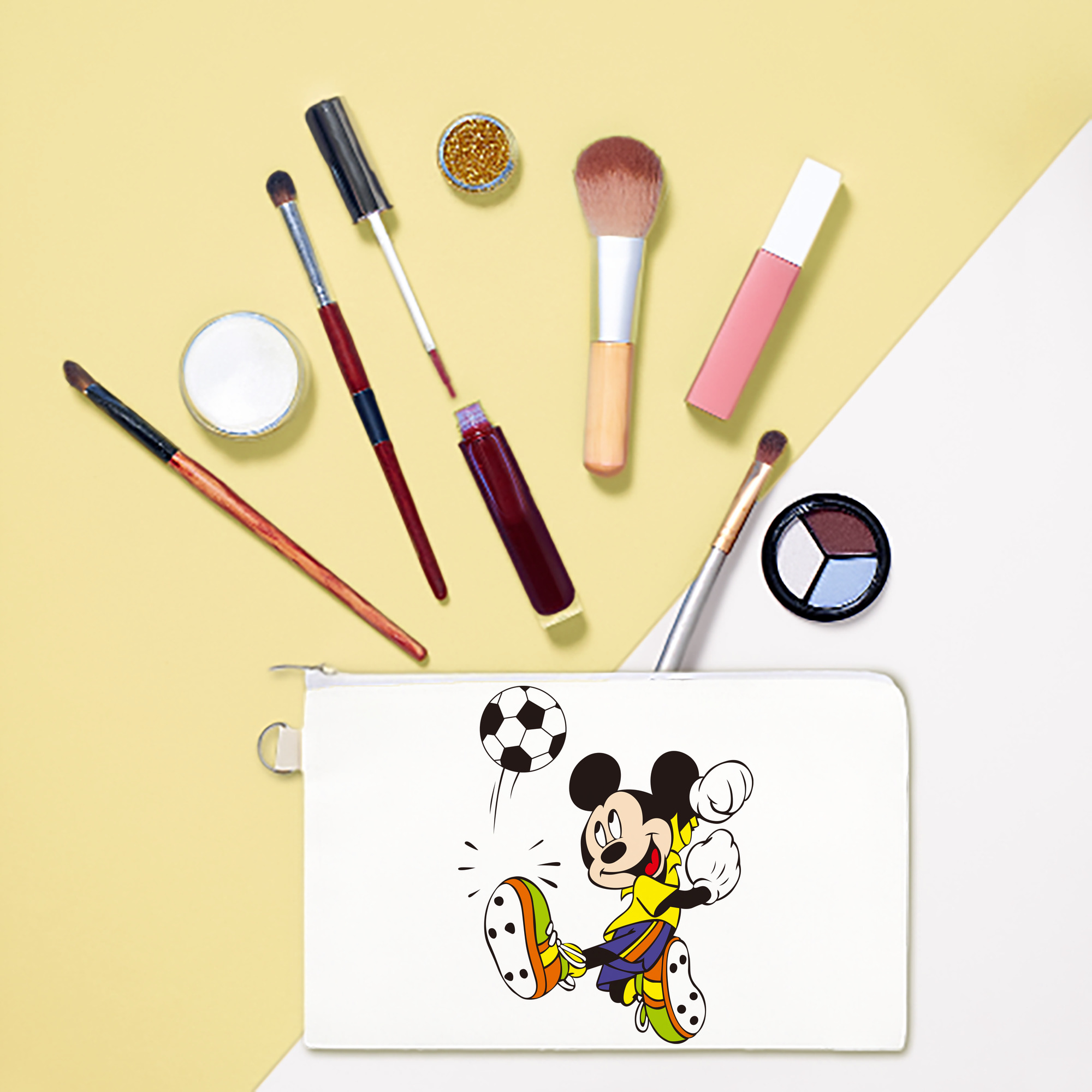（画像用） ミッキーマウス Mickey Mouse キャンバス生地ポーチ　小物入れ