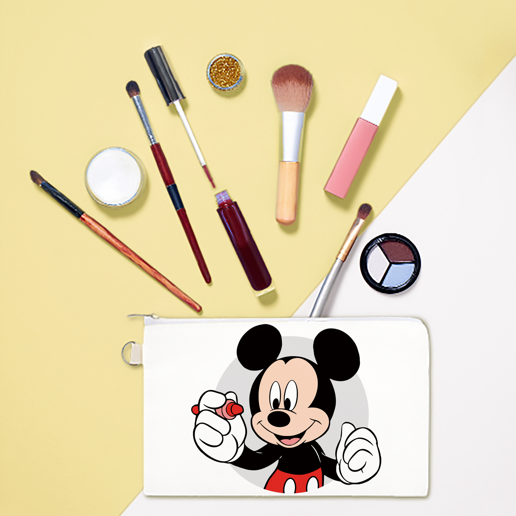 （画像用） ミッキーマウス Mickey Mouse キャンバス生地ポーチ　小物入れ