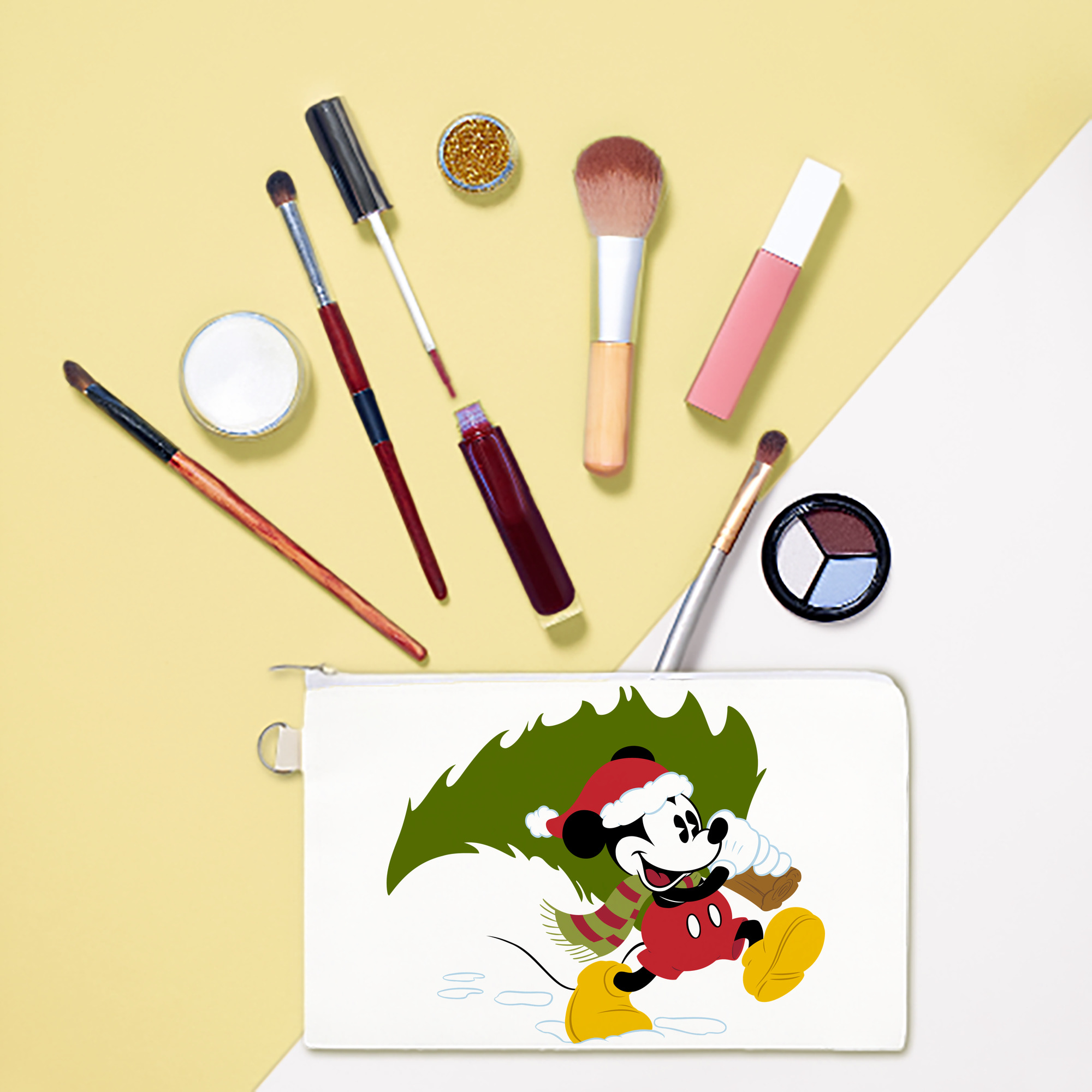 （画像用） ミッキーマウス Mickey Mouse キャンバス生地ポーチ　小物入れ