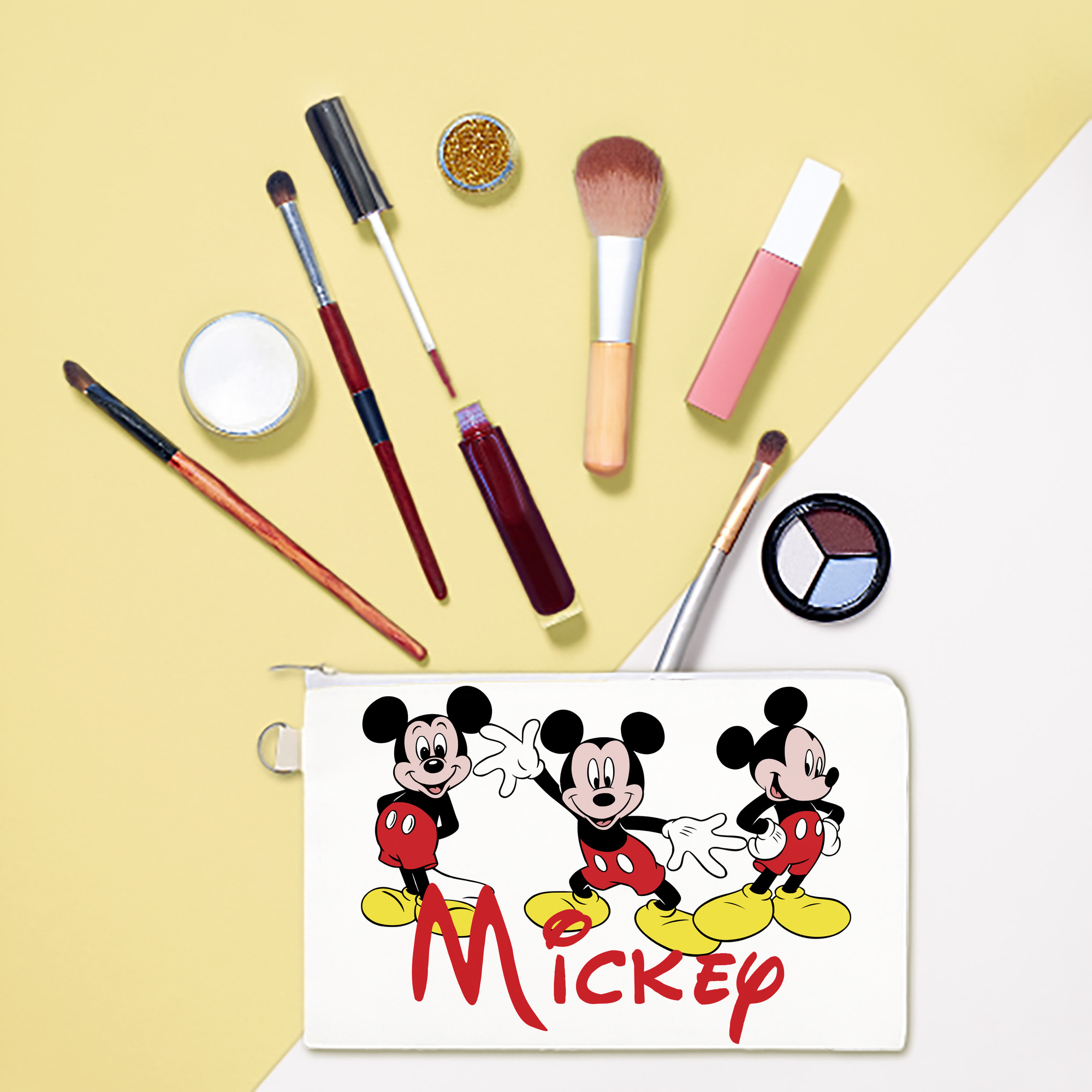 （画像用） ミッキーマウス Mickey Mouse キャンバス生地ポーチ　小物入れ