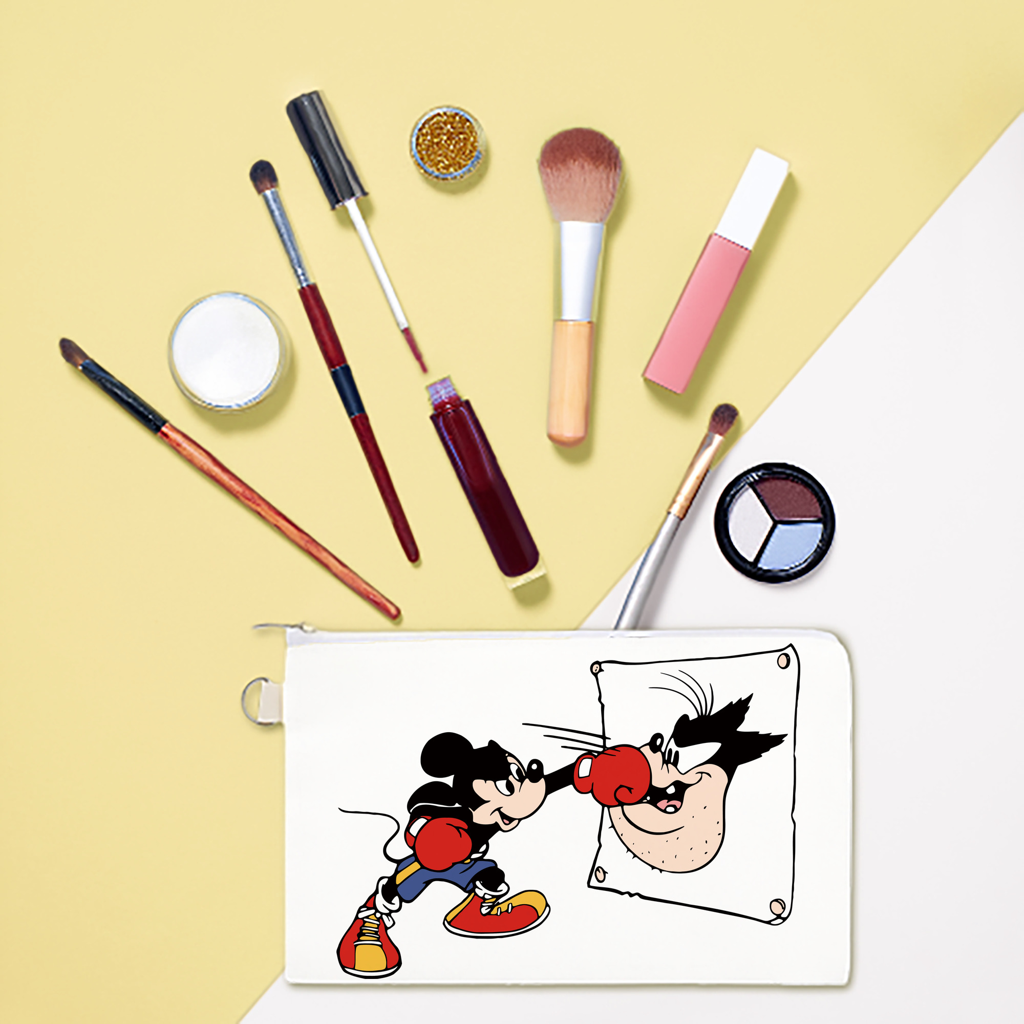 （画像用） ミッキーマウス Mickey Mouse キャンバス生地ポーチ　小物入れ