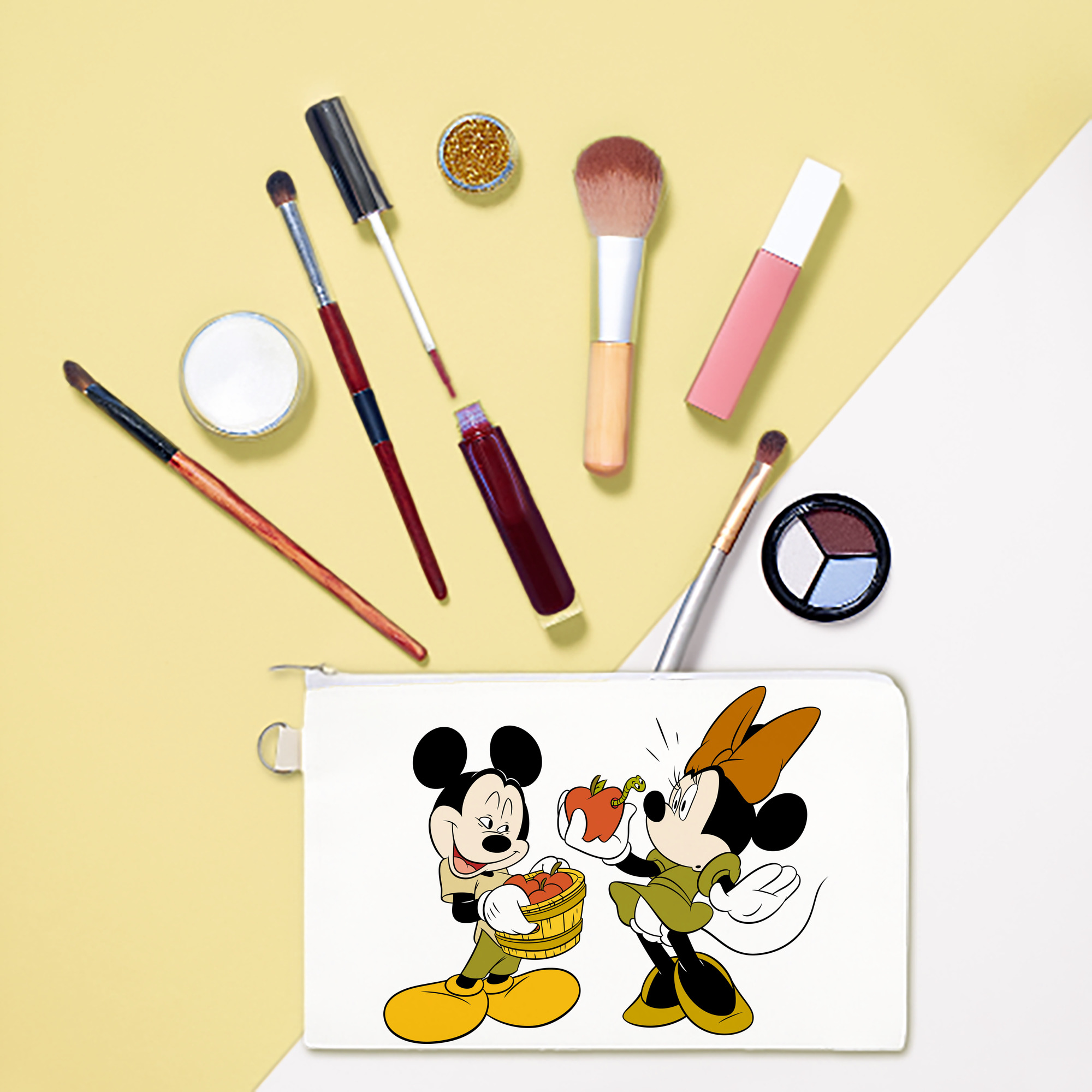 （画像用） ミッキーマウス Mickey Mouse キャンバス生地ポーチ　小物入れ