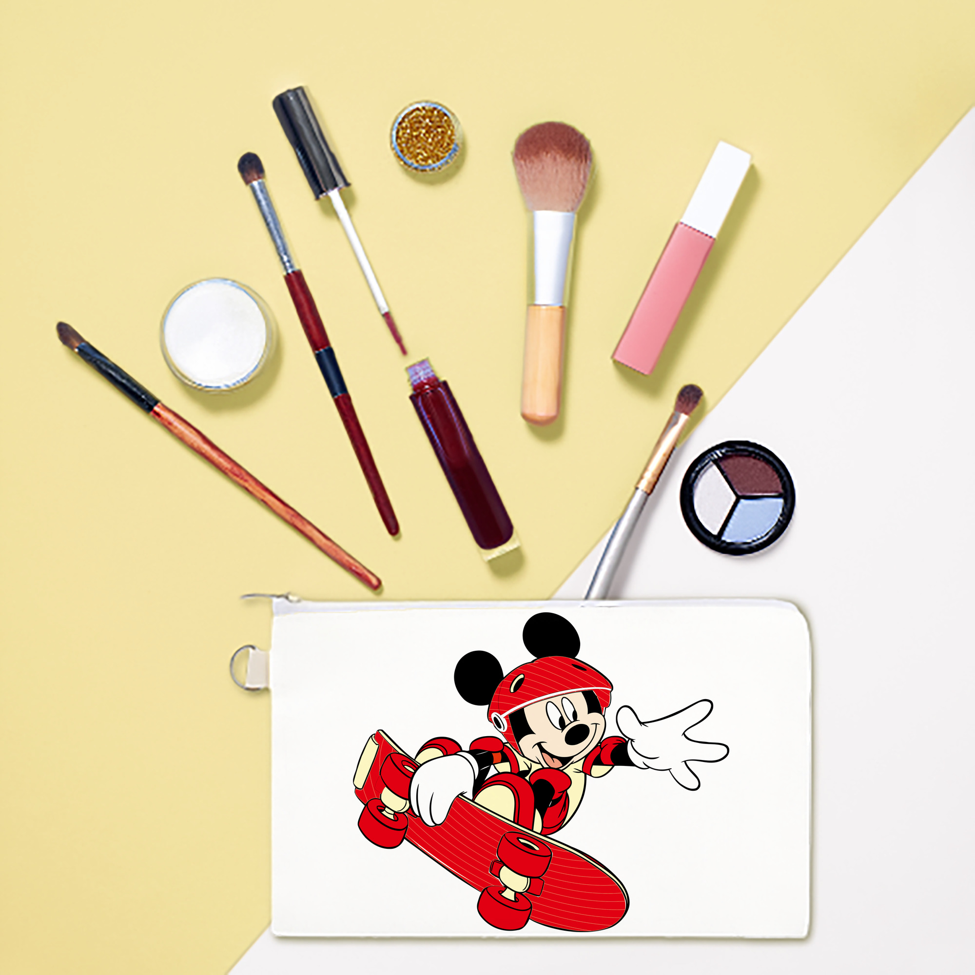 （画像用） ミッキーマウス Mickey Mouse キャンバス生地ポーチ　小物入れ