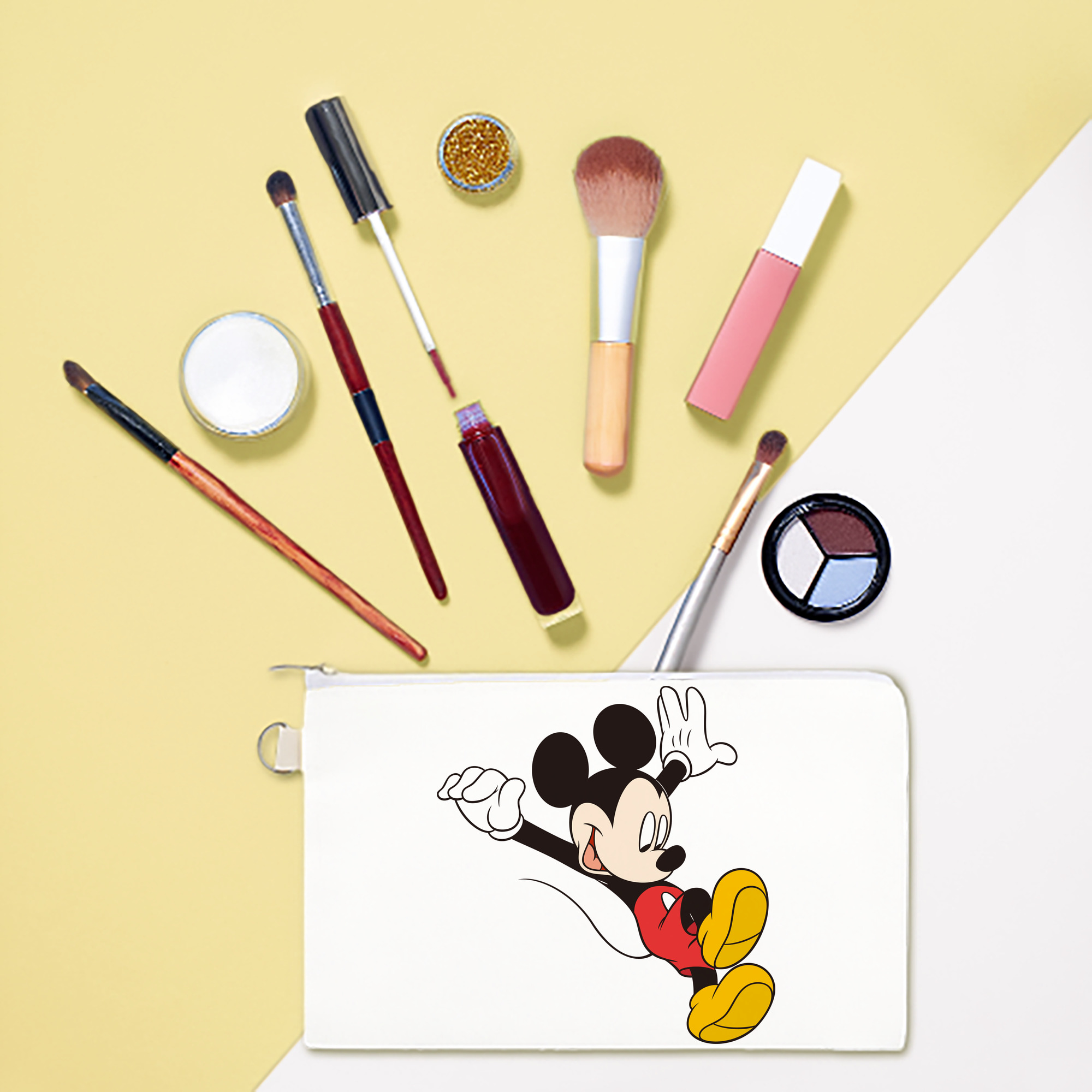 （画像用） ミッキーマウス Mickey Mouse キャンバス生地ポーチ　小物入れ