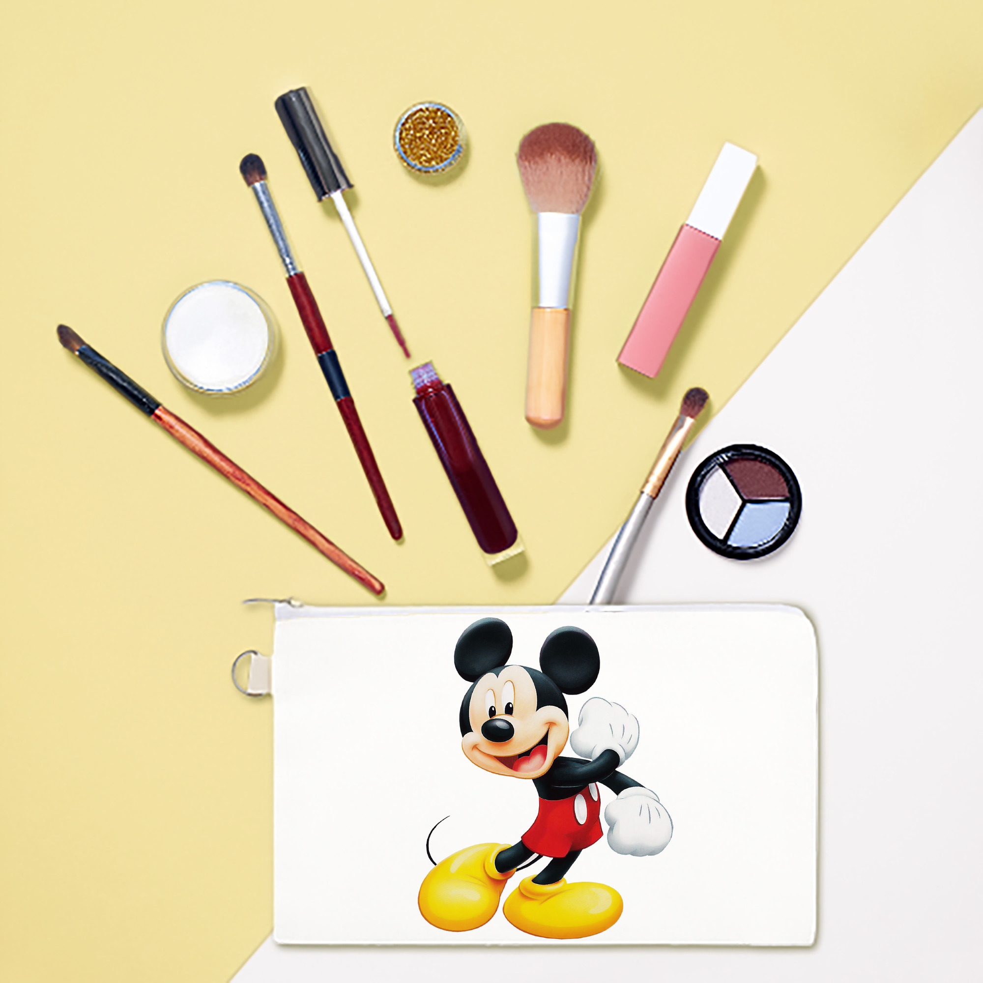 （画像用） ミッキーマウス Mickey Mouse キャンバス生地ポーチ　小物入れ