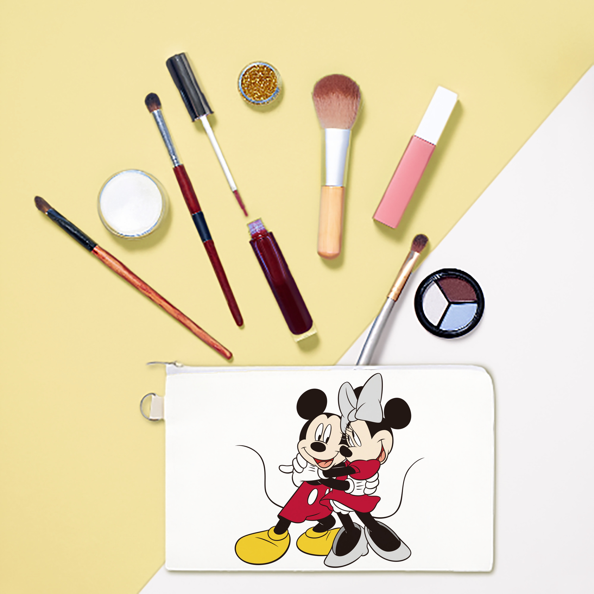 （画像用） ミッキーマウス Mickey Mouse キャンバス生地ポーチ　小物入れ