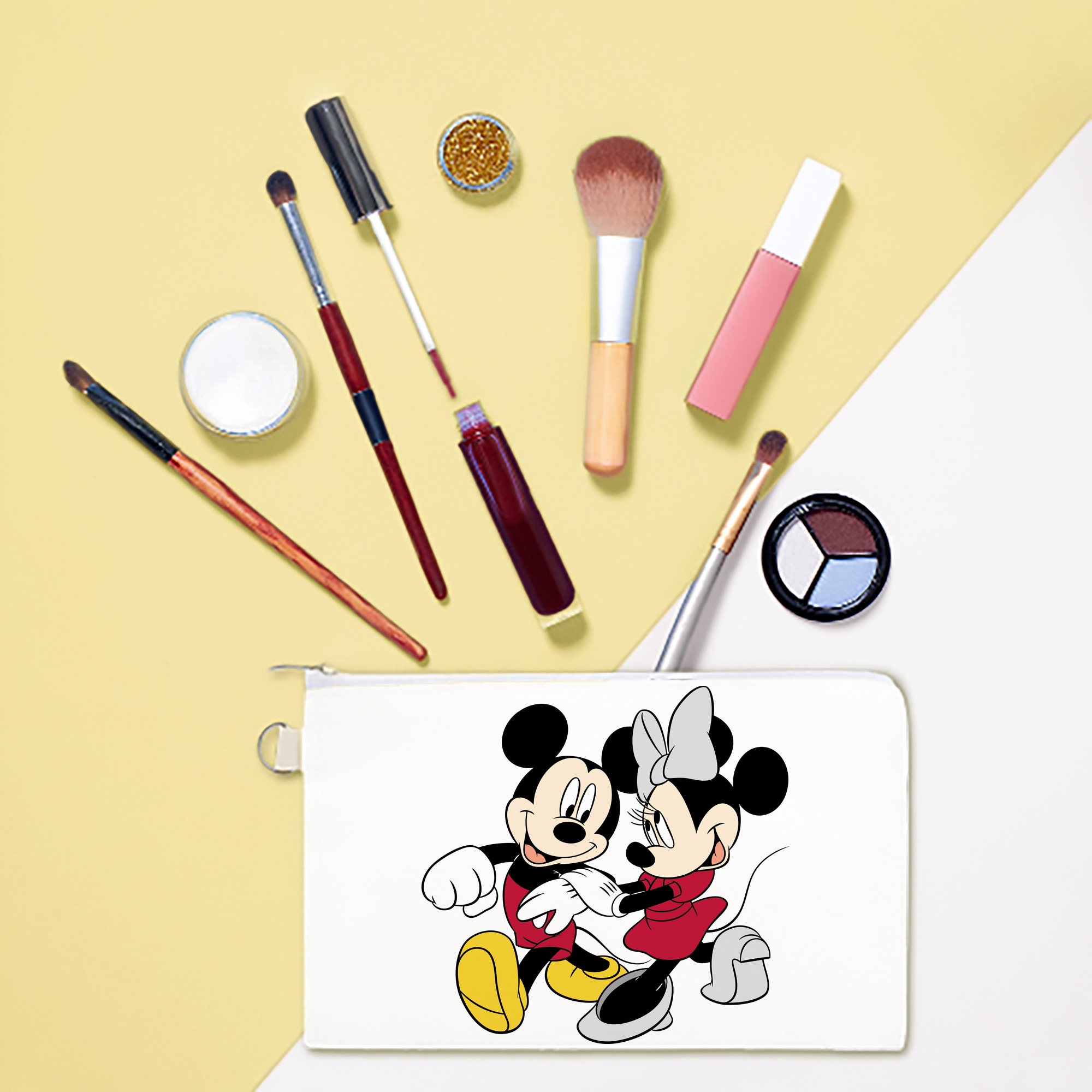 （画像用） ミッキーマウス Mickey Mouse キャンバス生地ポーチ　小物入れ