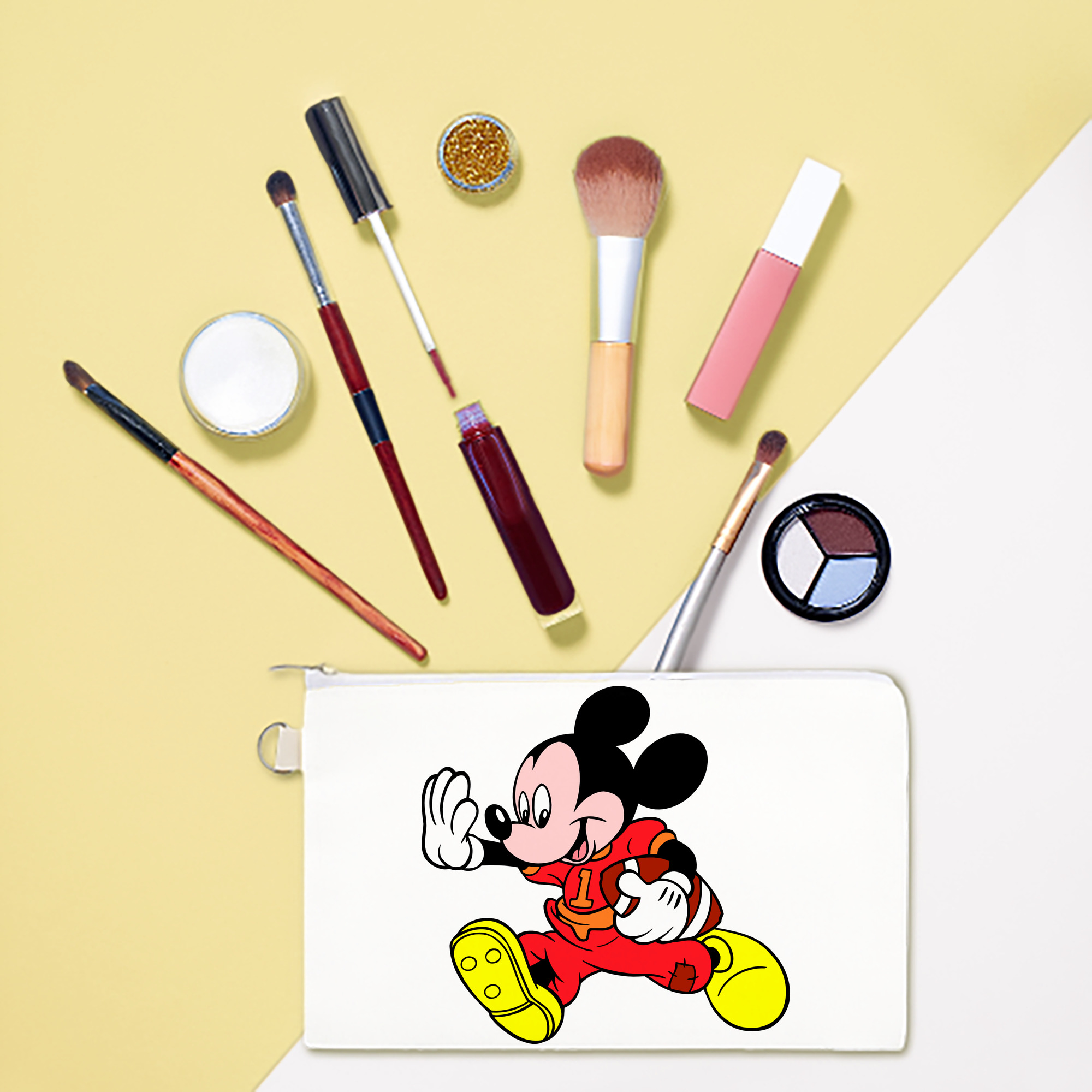 （画像用） ミッキーマウス Mickey Mouse キャンバス生地ポーチ　小物入れ