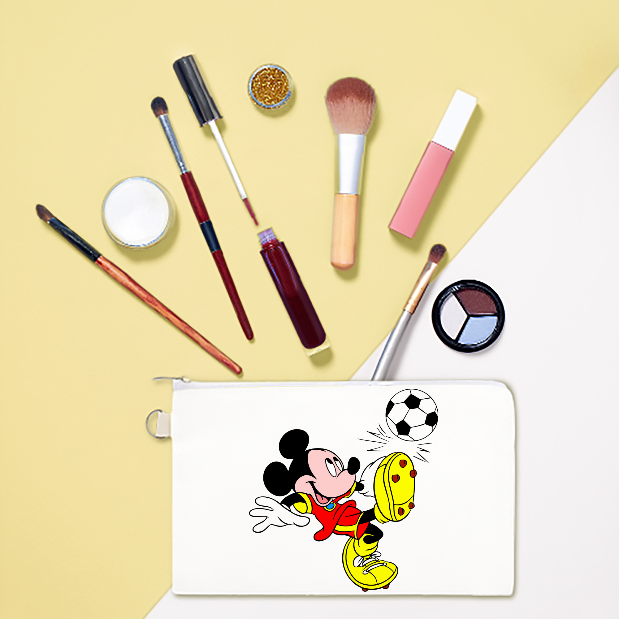 （画像用） ミッキーマウス Mickey Mouse キャンバス生地ポーチ　小物入れ