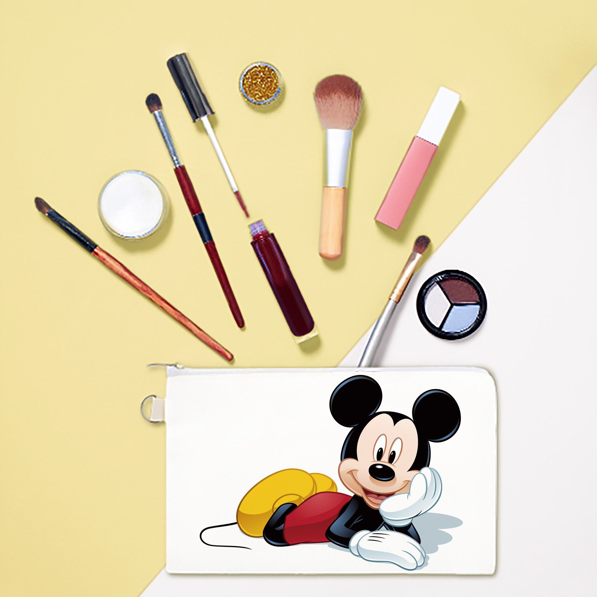 （画像用） ミッキーマウス Mickey Mouse キャンバス生地ポーチ　小物入れ