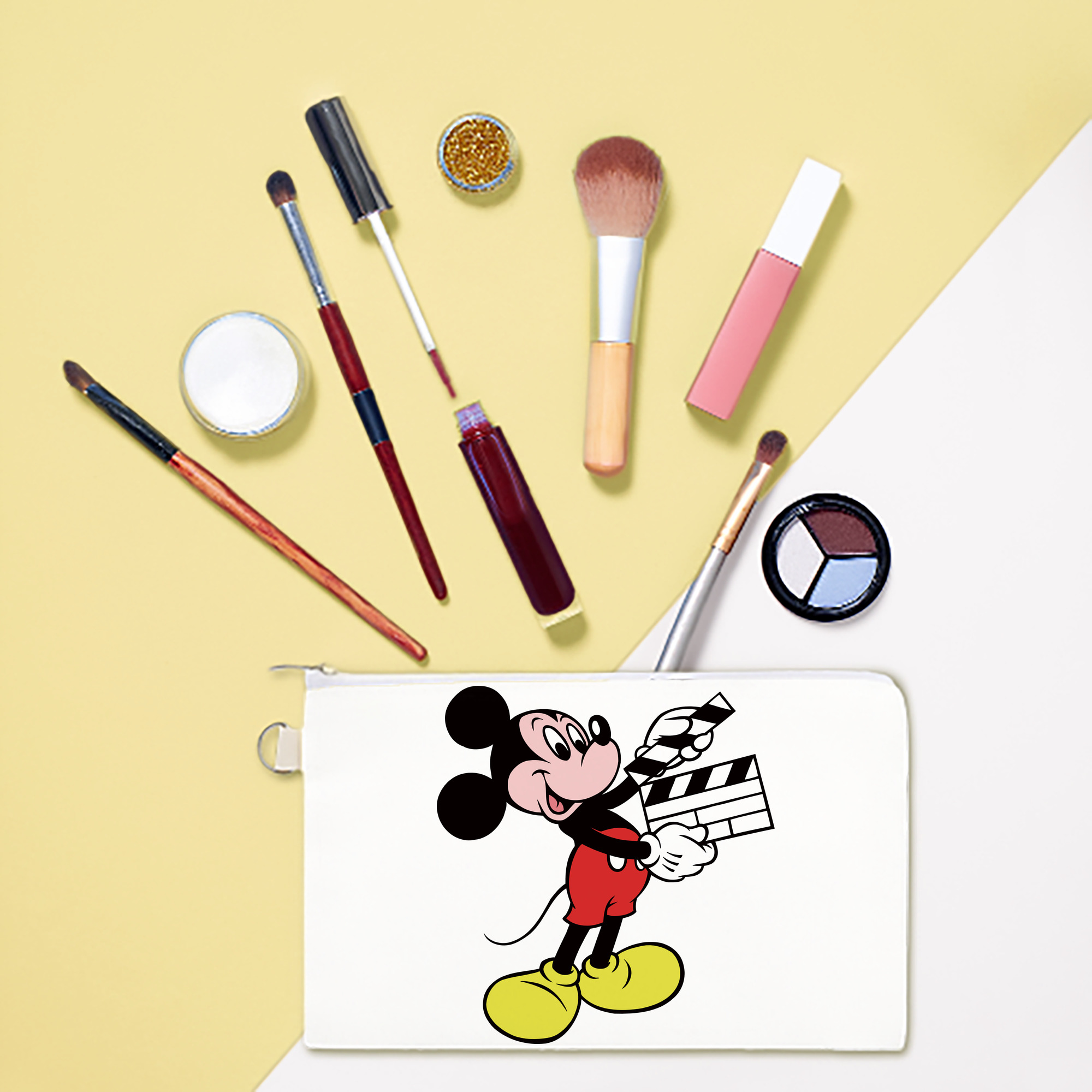 （画像用） ミッキーマウス Mickey Mouse キャンバス生地ポーチ　小物入れ