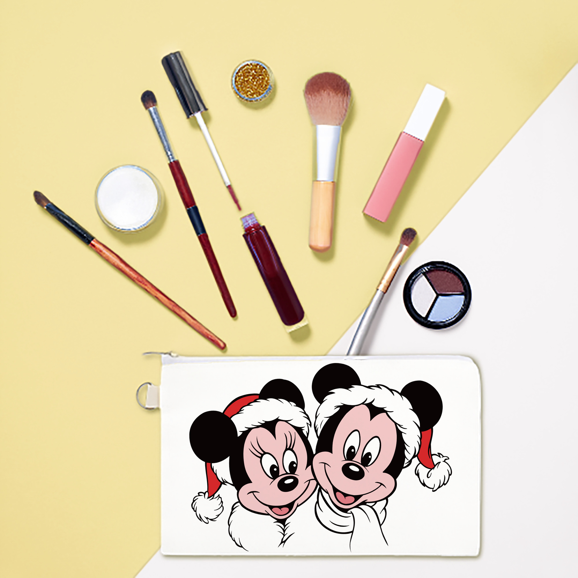 （画像用） ミッキーマウス Mickey Mouse キャンバス生地ポーチ　小物入れ