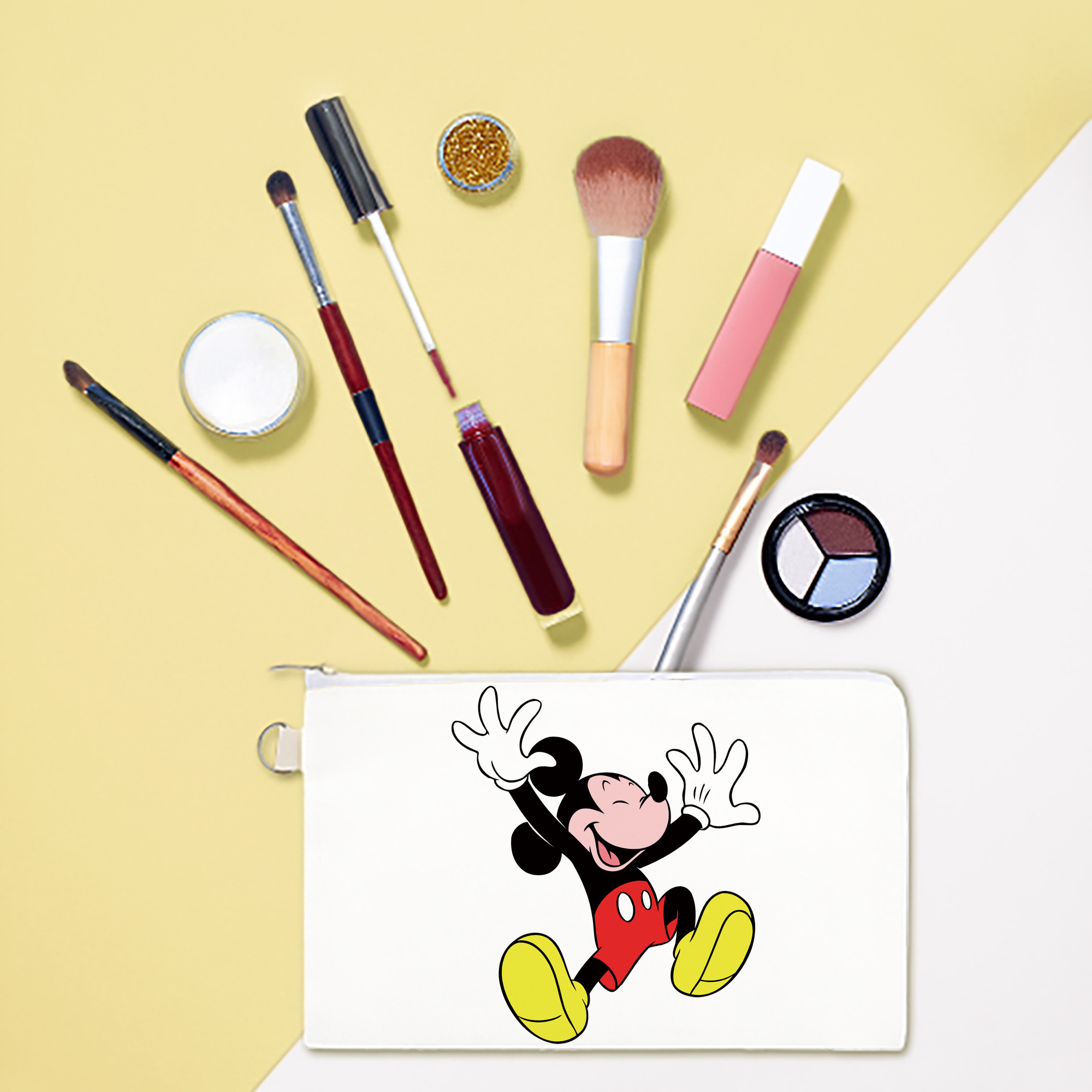 （画像用） ミッキーマウス Mickey Mouse キャンバス生地ポーチ　小物入れ