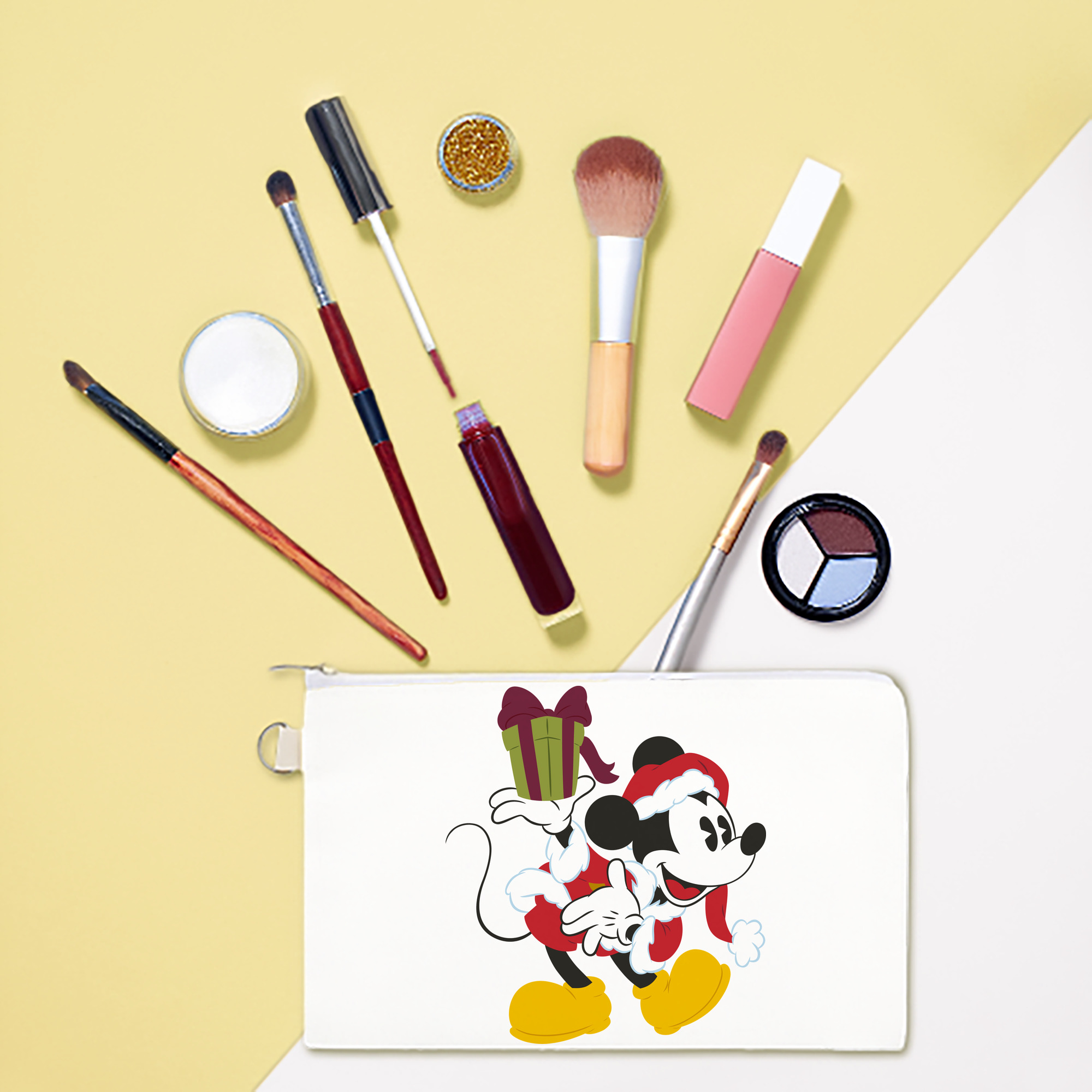 （画像用） ミッキーマウス Mickey Mouse キャンバス生地ポーチ　小物入れ