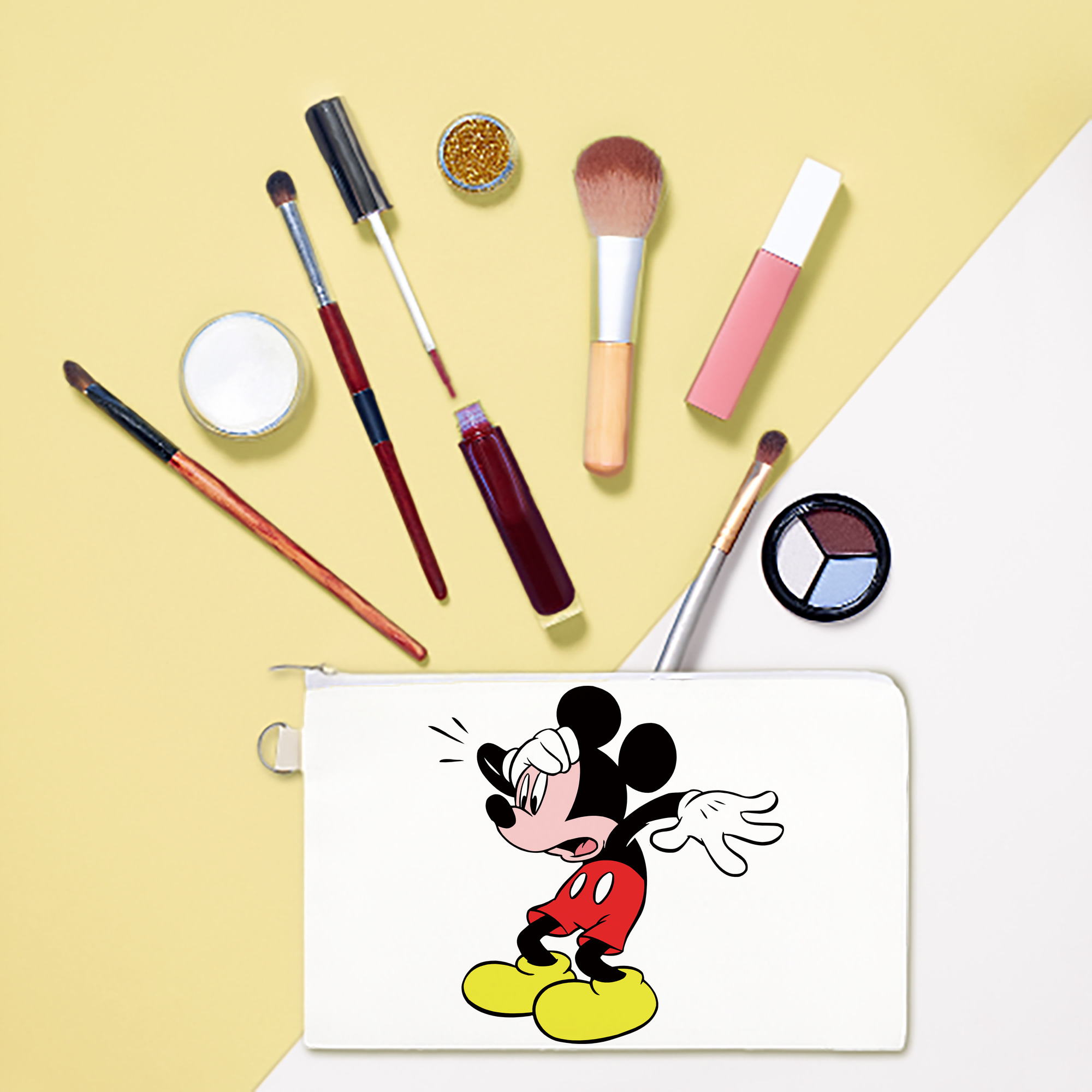 （画像用） ミッキーマウス Mickey Mouse キャンバス生地ポーチ　小物入れ