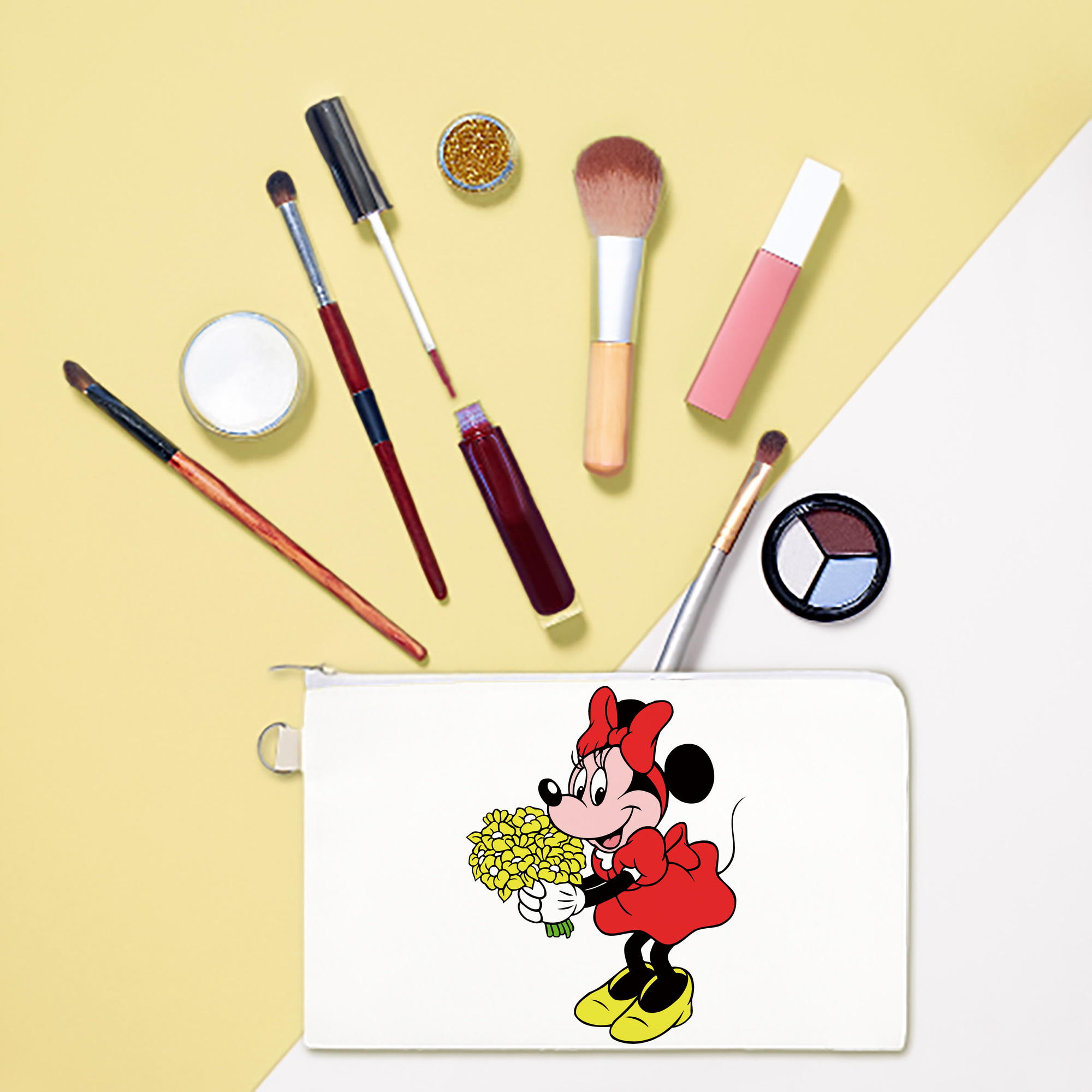 （画像用） ミッキーマウス Mickey Mouse キャンバス生地ポーチ　小物入れ