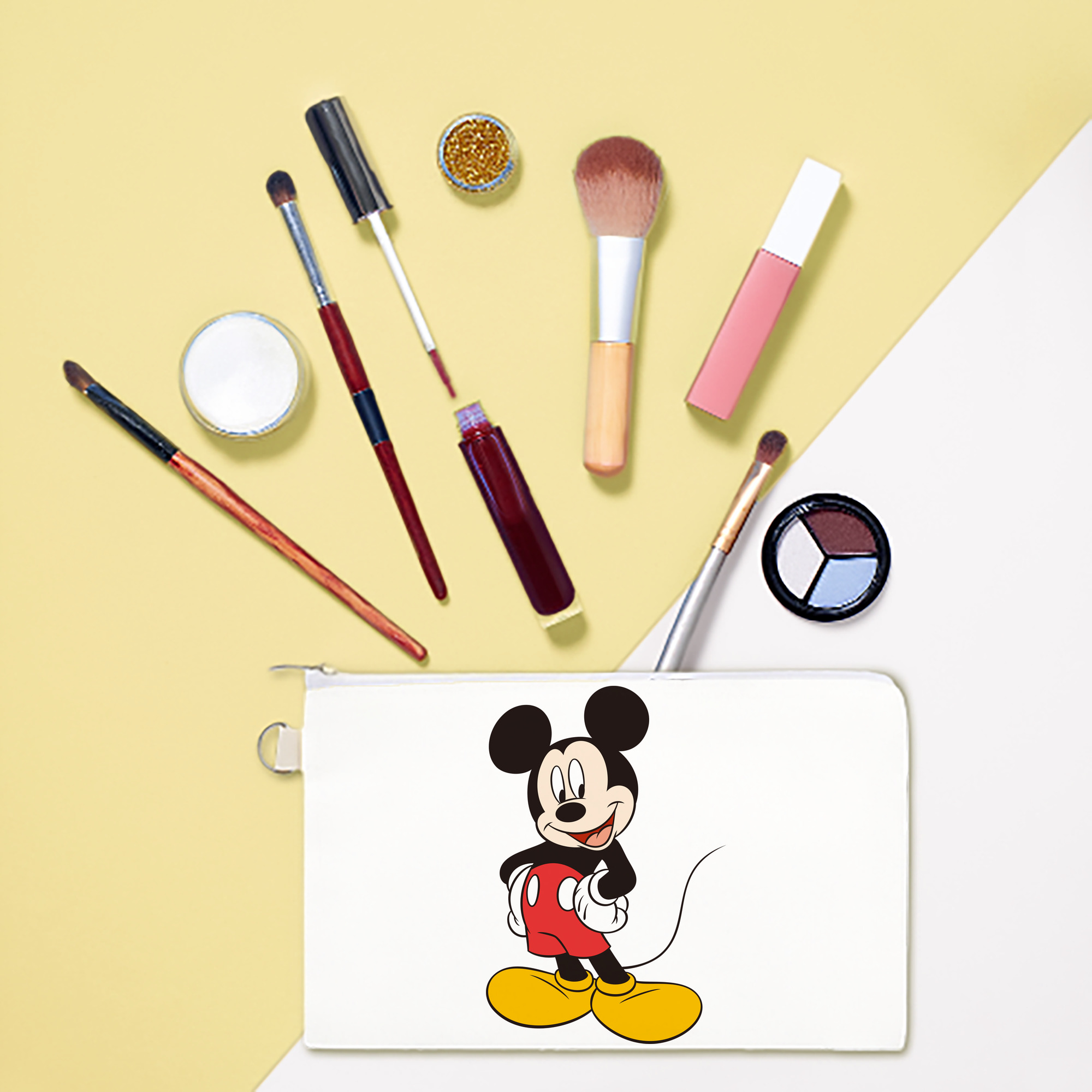（画像用） ミッキーマウス Mickey Mouse キャンバス生地ポーチ　小物入れ