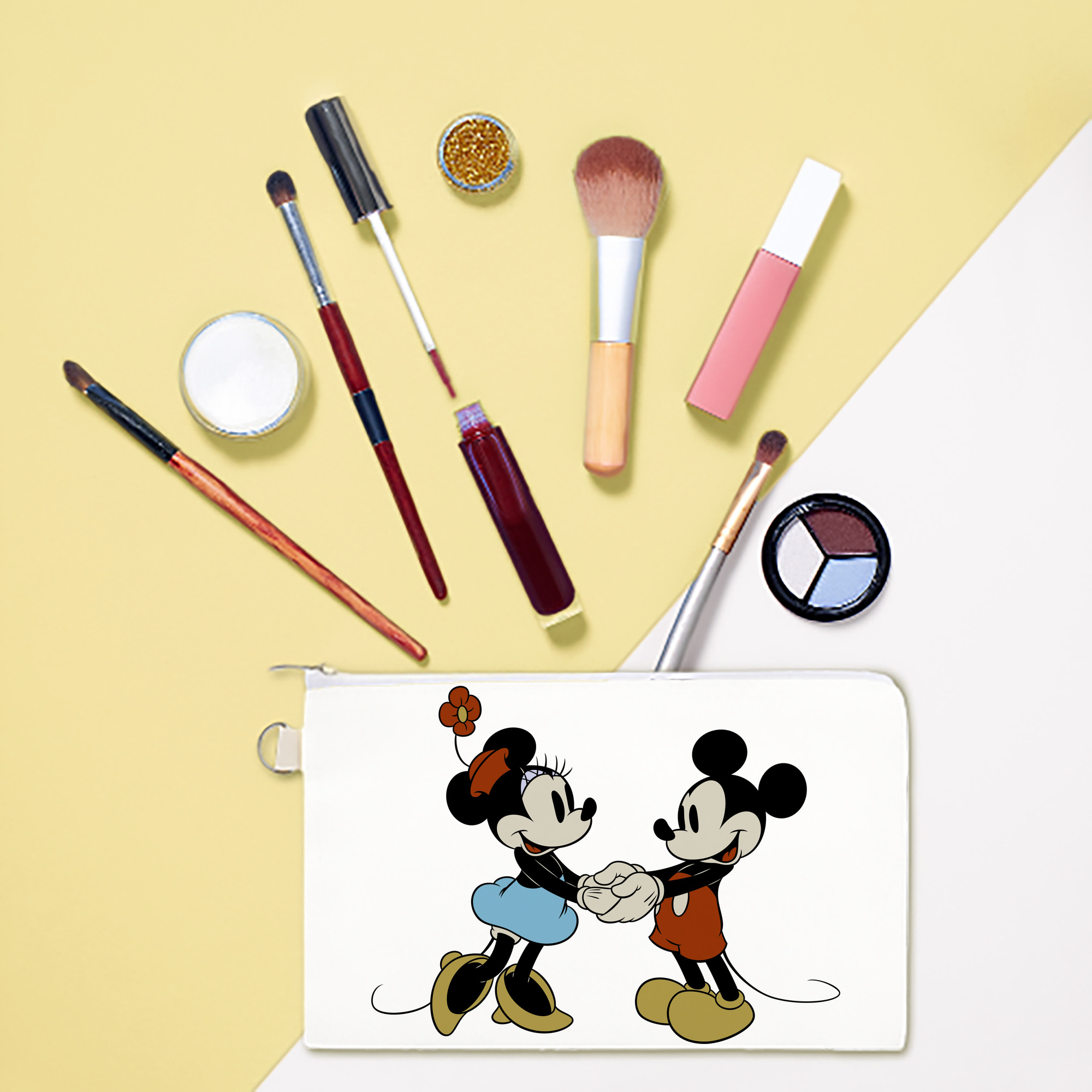 （画像用） ミッキーマウス Mickey Mouse キャンバス生地ポーチ　小物入れ