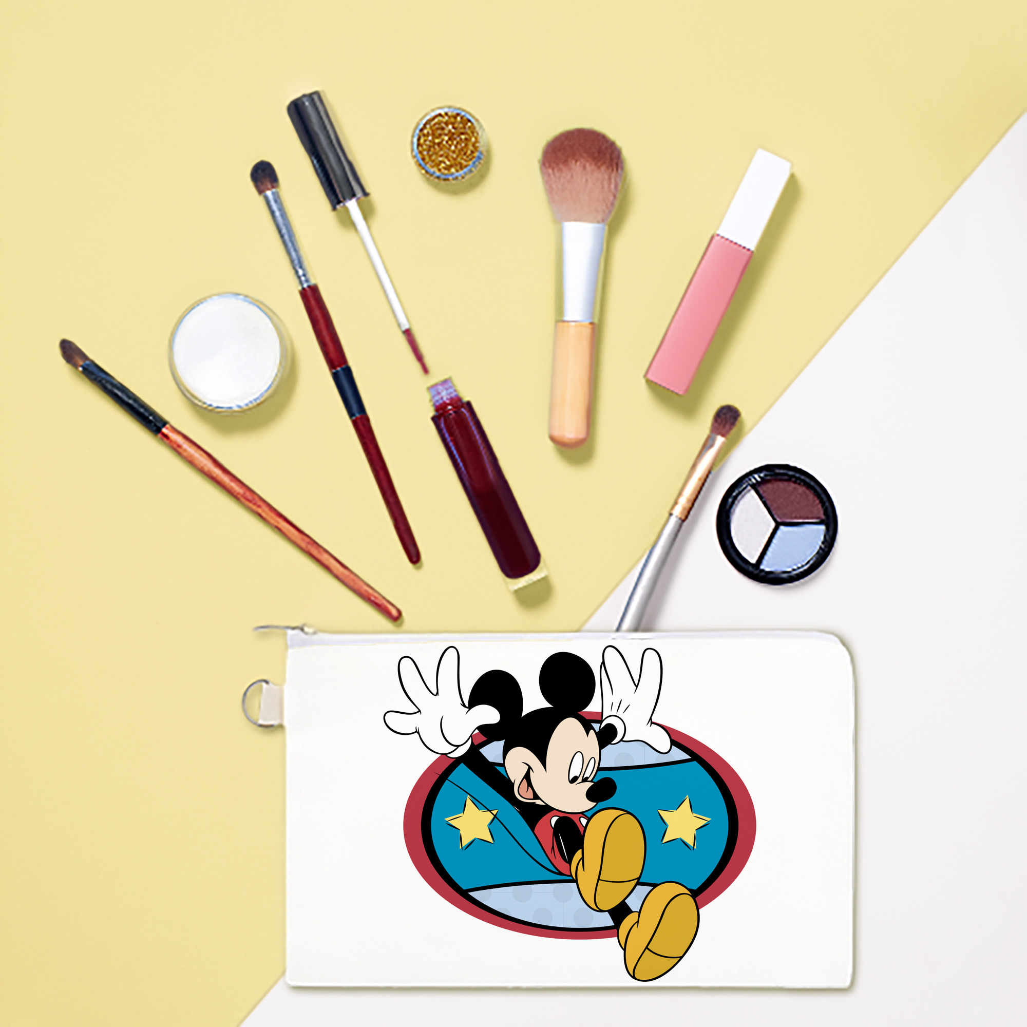 （画像用） ミッキーマウス Mickey Mouse キャンバス生地ポーチ　小物入れ