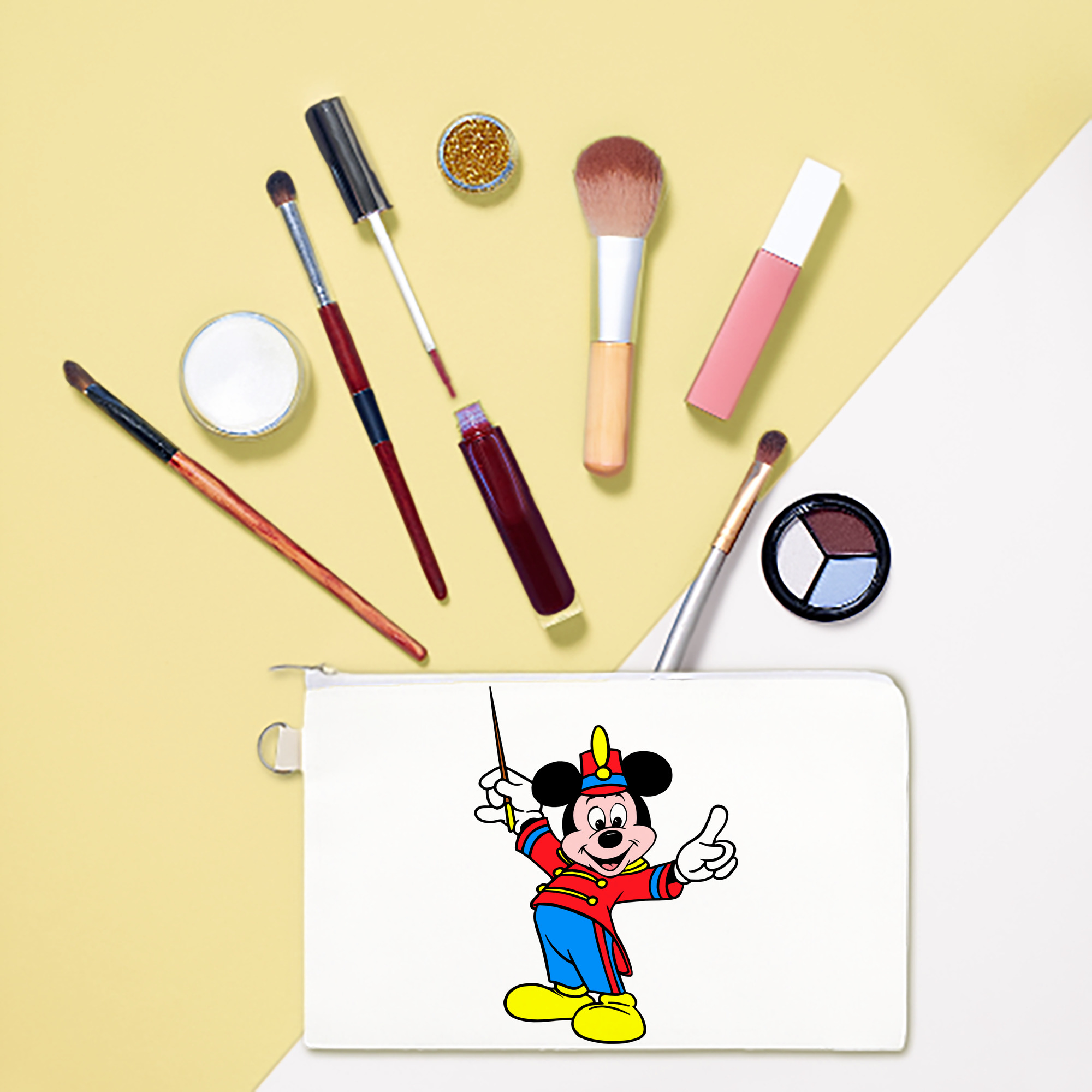 （画像用） ミッキーマウス Mickey Mouse キャンバス生地ポーチ　小物入れ