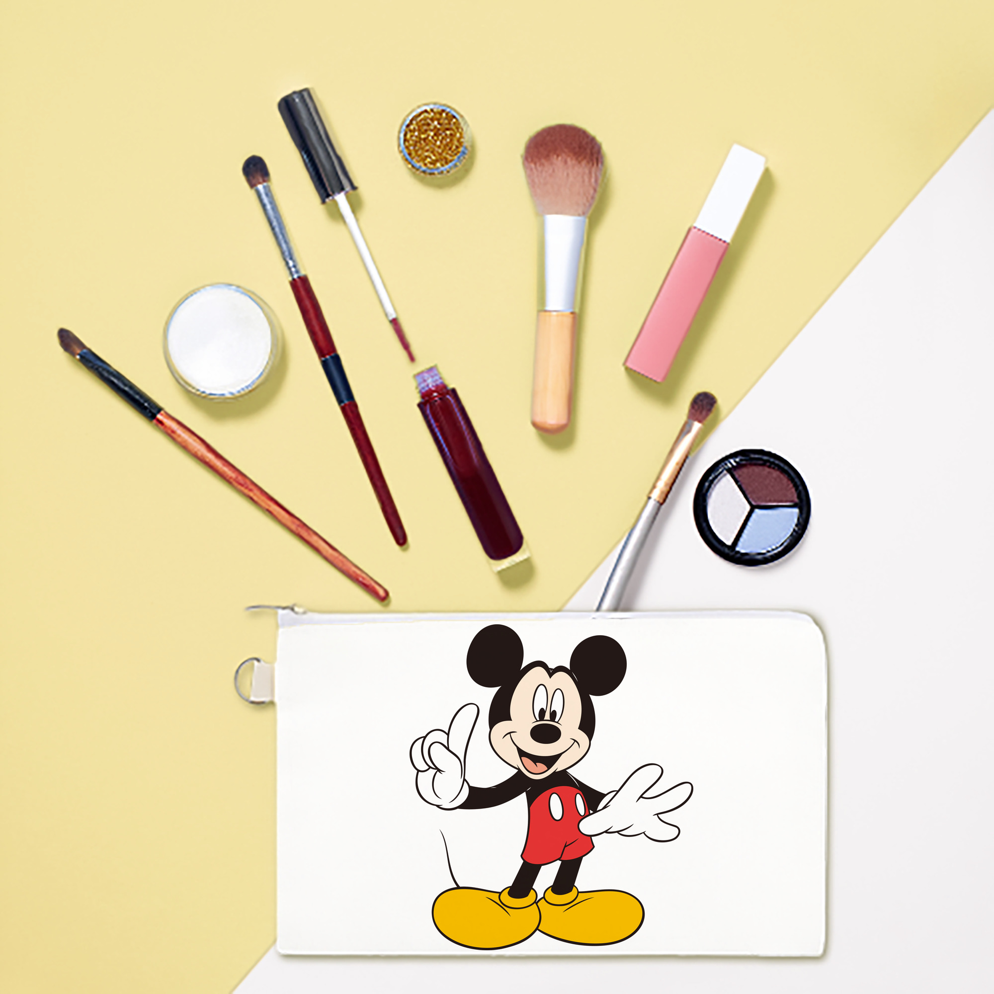 （画像用） ミッキーマウス Mickey Mouse キャンバス生地ポーチ　小物入れ