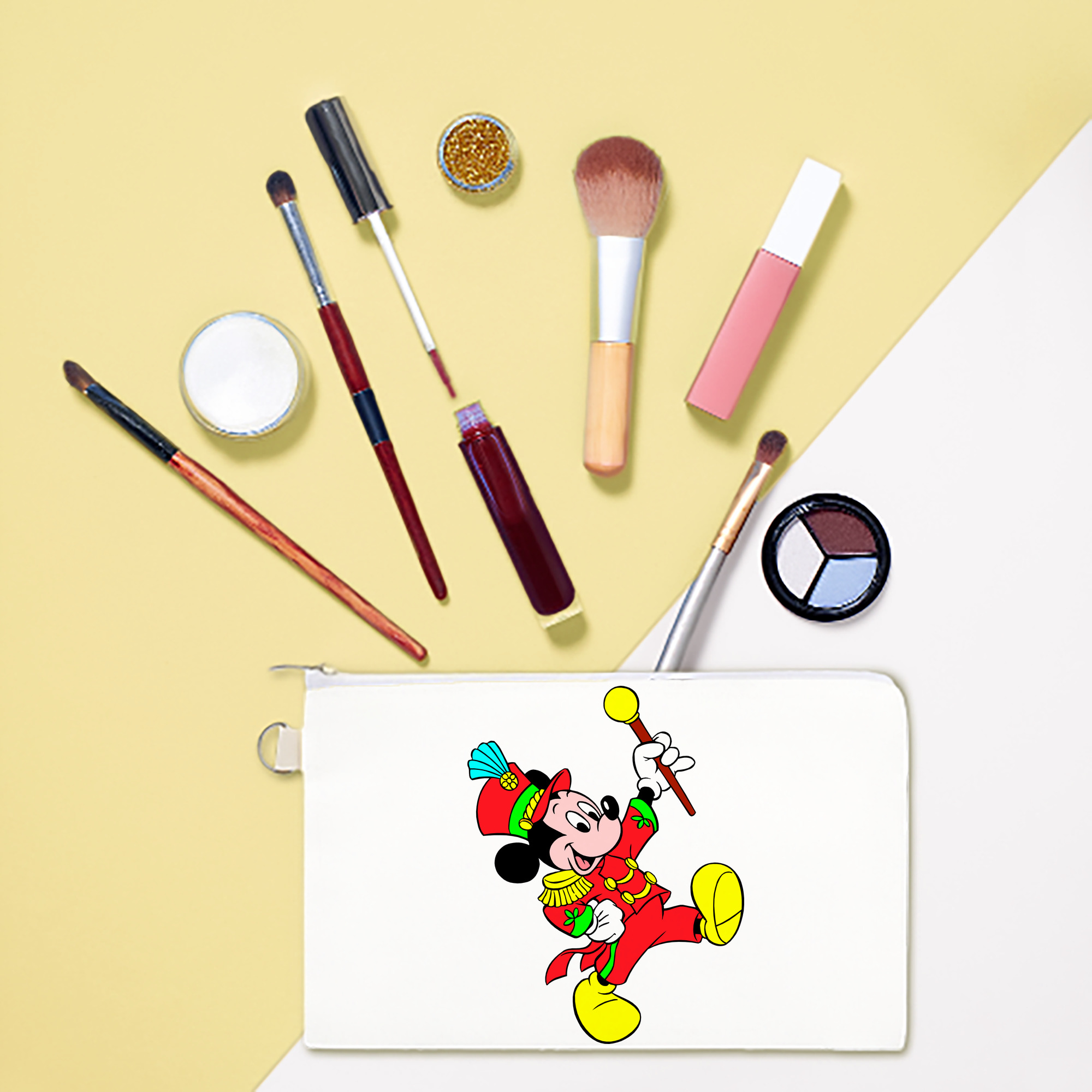 （画像用） ミッキーマウス Mickey Mouse キャンバス生地ポーチ　小物入れ