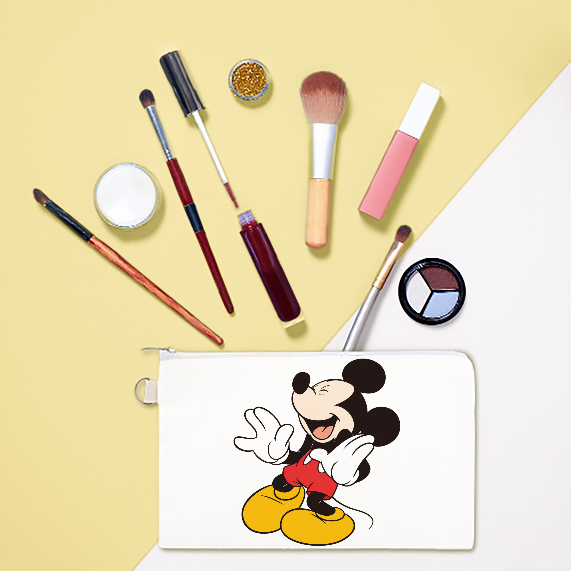 （画像用） ミッキーマウス Mickey Mouse キャンバス生地ポーチ　小物入れ