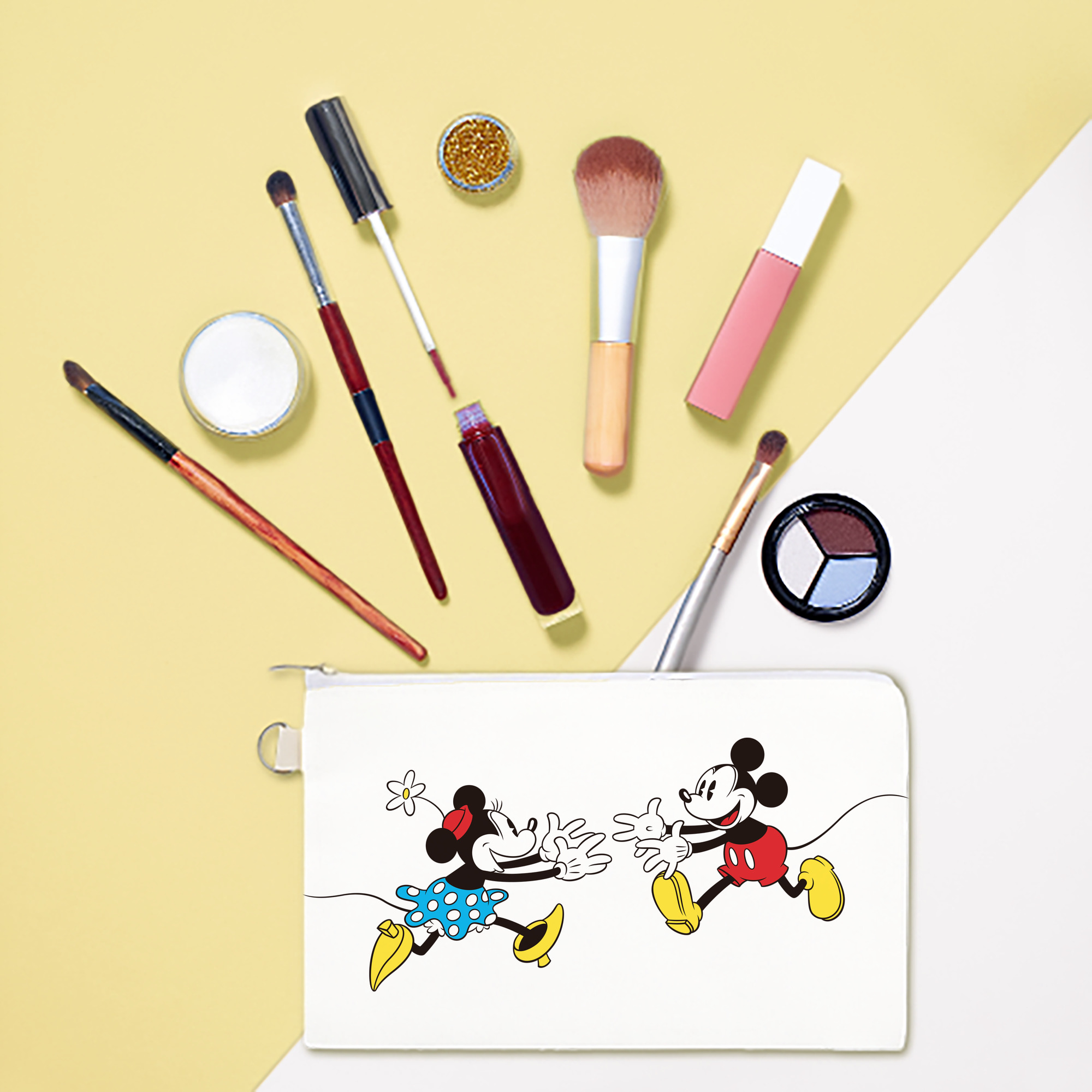 （画像用） ミッキーマウス Mickey Mouse キャンバス生地ポーチ　小物入れ