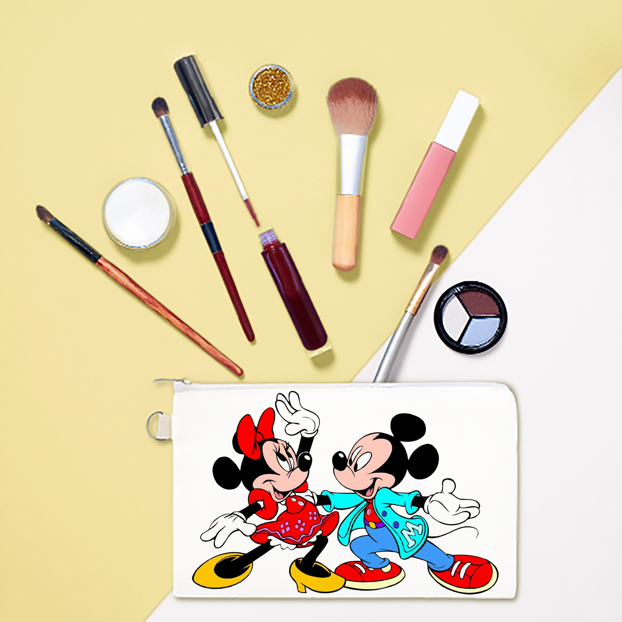 （画像用） ミッキーマウス Mickey Mouse キャンバス生地ポーチ　小物入れ