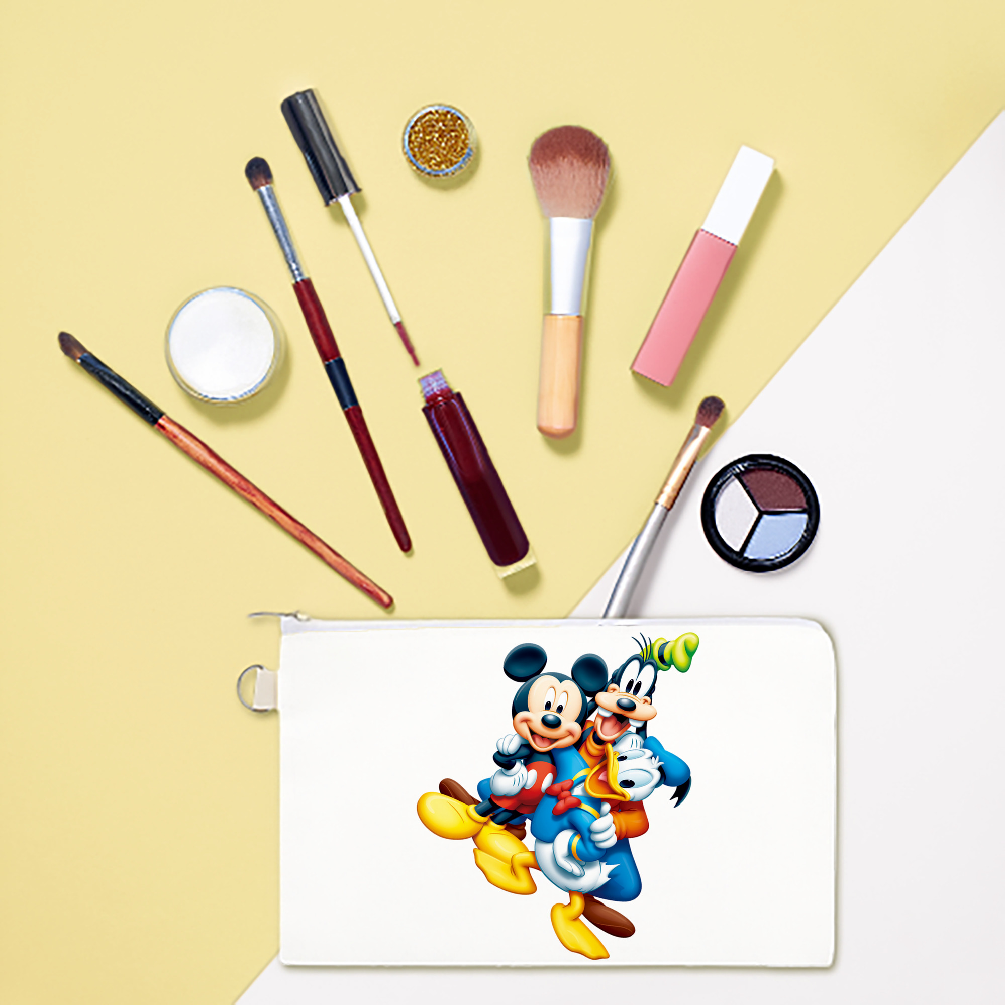 （画像用） ミッキーマウス Mickey Mouse キャンバス生地ポーチ　小物入れ