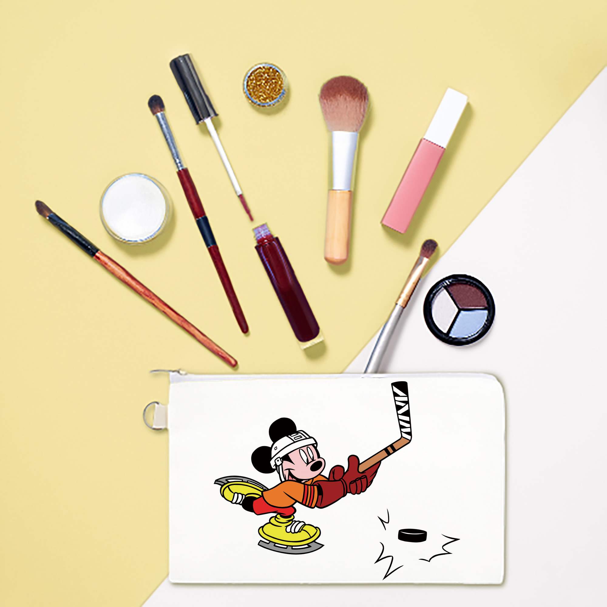 （画像用） ミッキーマウス Mickey Mouse キャンバス生地ポーチ　小物入れ