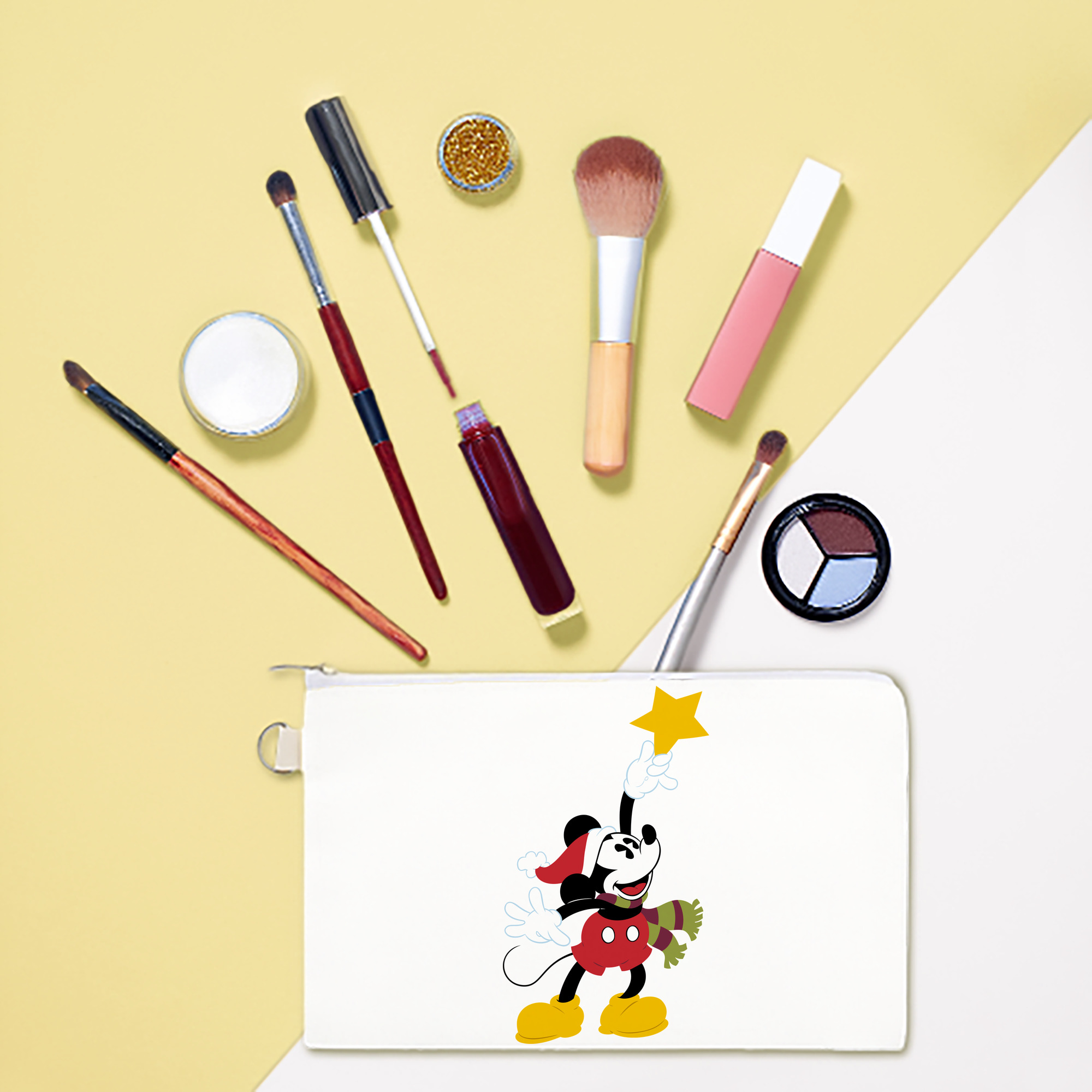 （画像用） ミッキーマウス Mickey Mouse キャンバス生地ポーチ　小物入れ