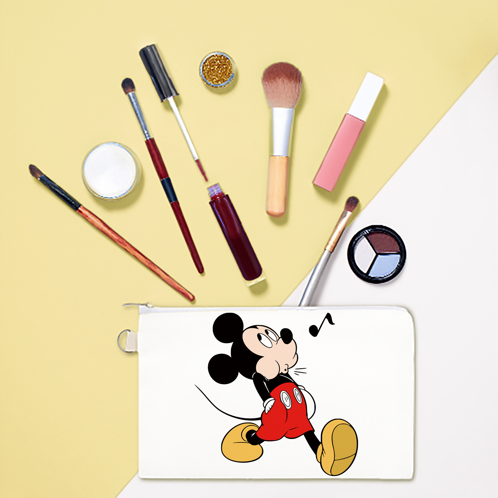（画像用） ミッキーマウス Mickey Mouse キャンバス生地ポーチ　小物入れ