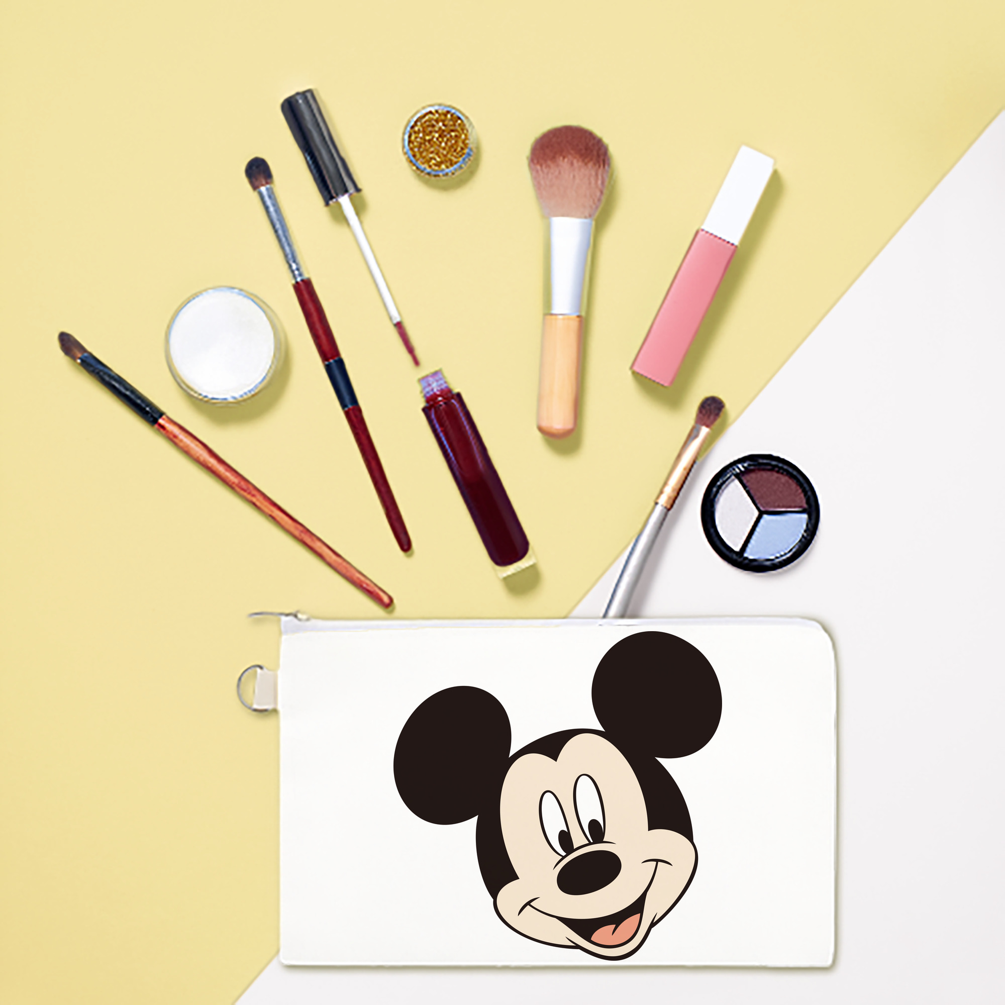 （画像用） ミッキーマウス Mickey Mouse キャンバス生地ポーチ　小物入れ