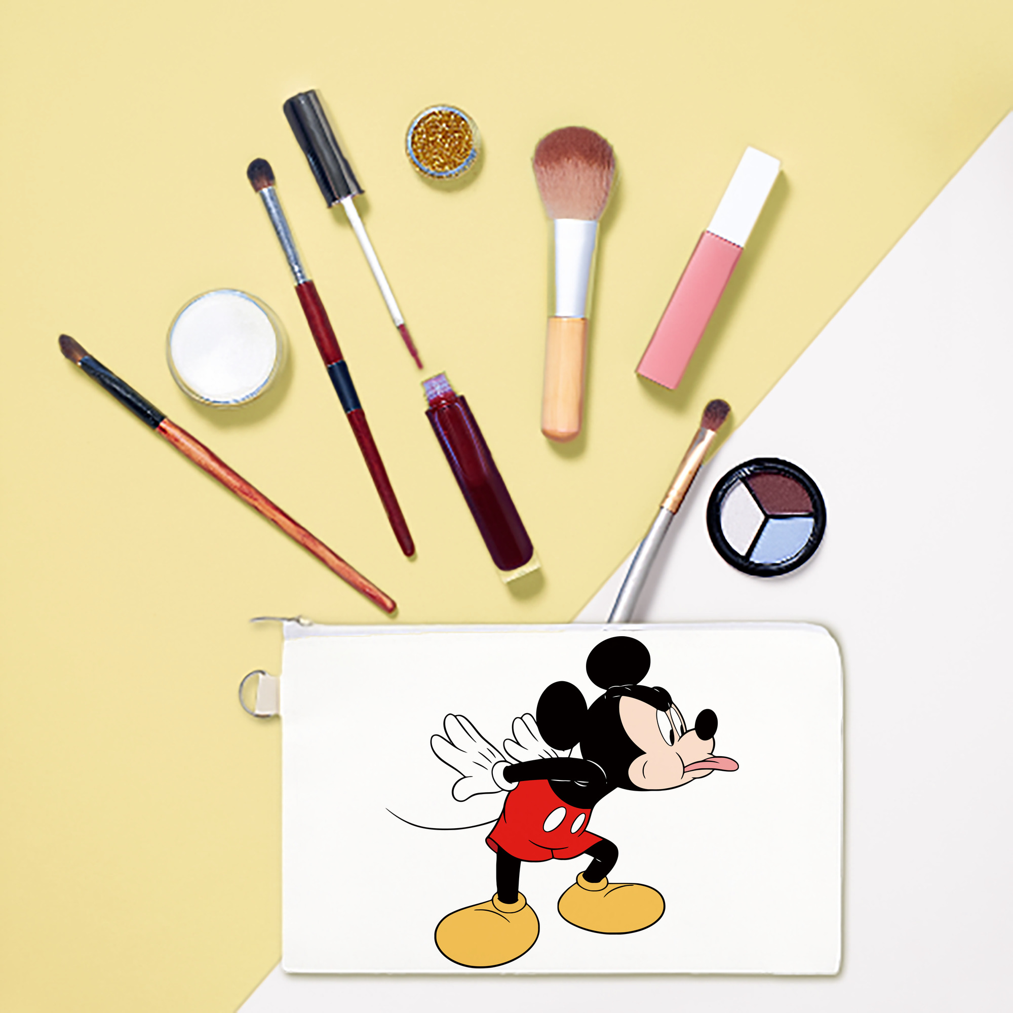 （画像用） ミッキーマウス Mickey Mouse キャンバス生地ポーチ　小物入れ