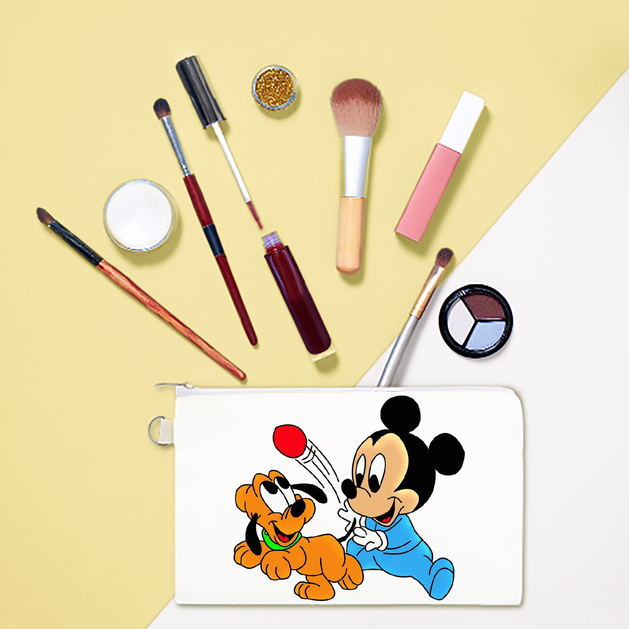 （画像用） ミッキーマウス Mickey Mouse キャンバス生地ポーチ　小物入れ