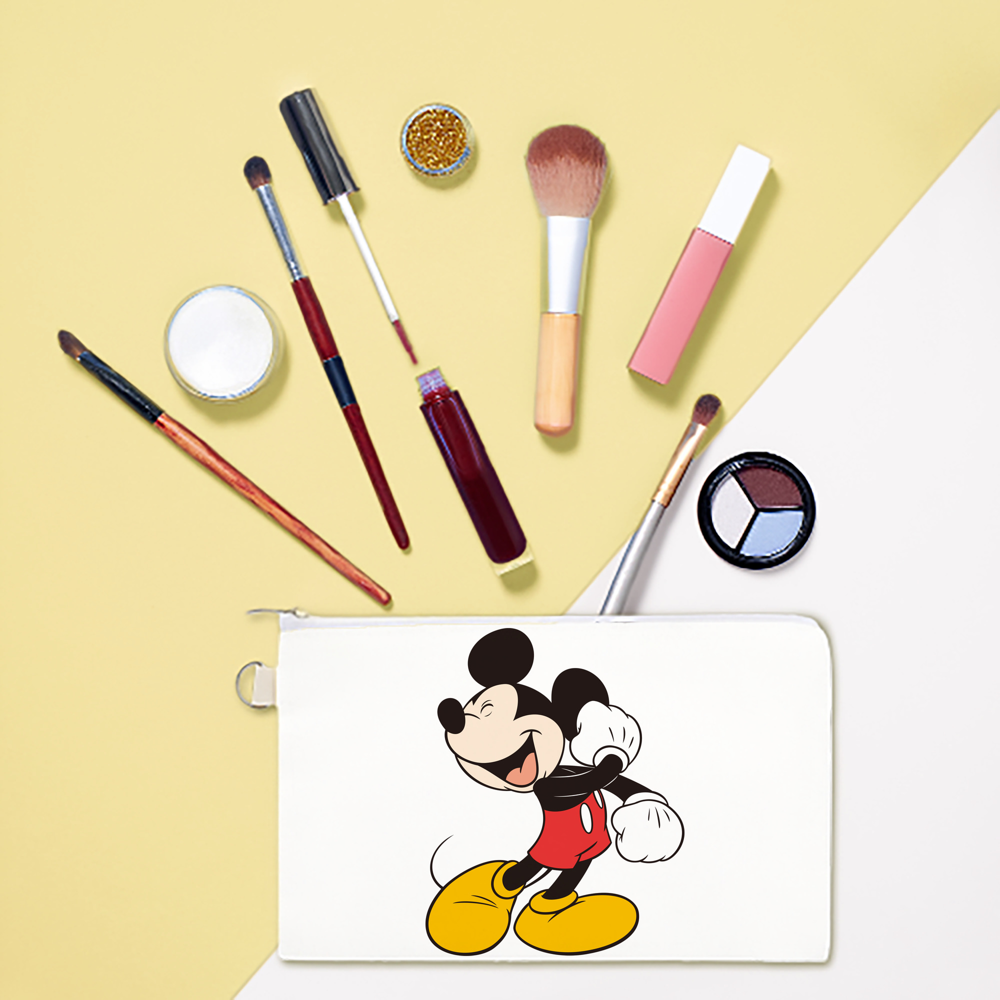 （画像用） ミッキーマウス Mickey Mouse キャンバス生地ポーチ　小物入れ