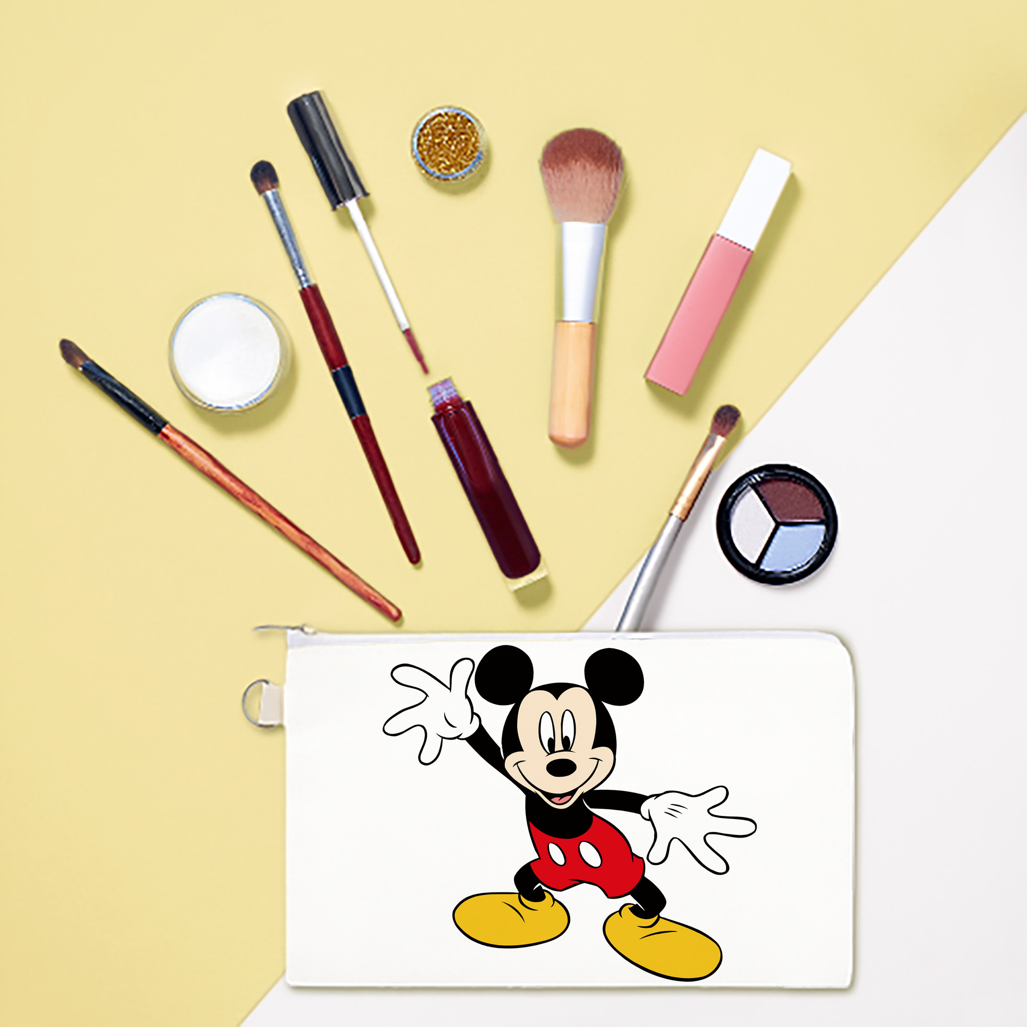 （画像用） ミッキーマウス Mickey Mouse キャンバス生地ポーチ　小物入れ