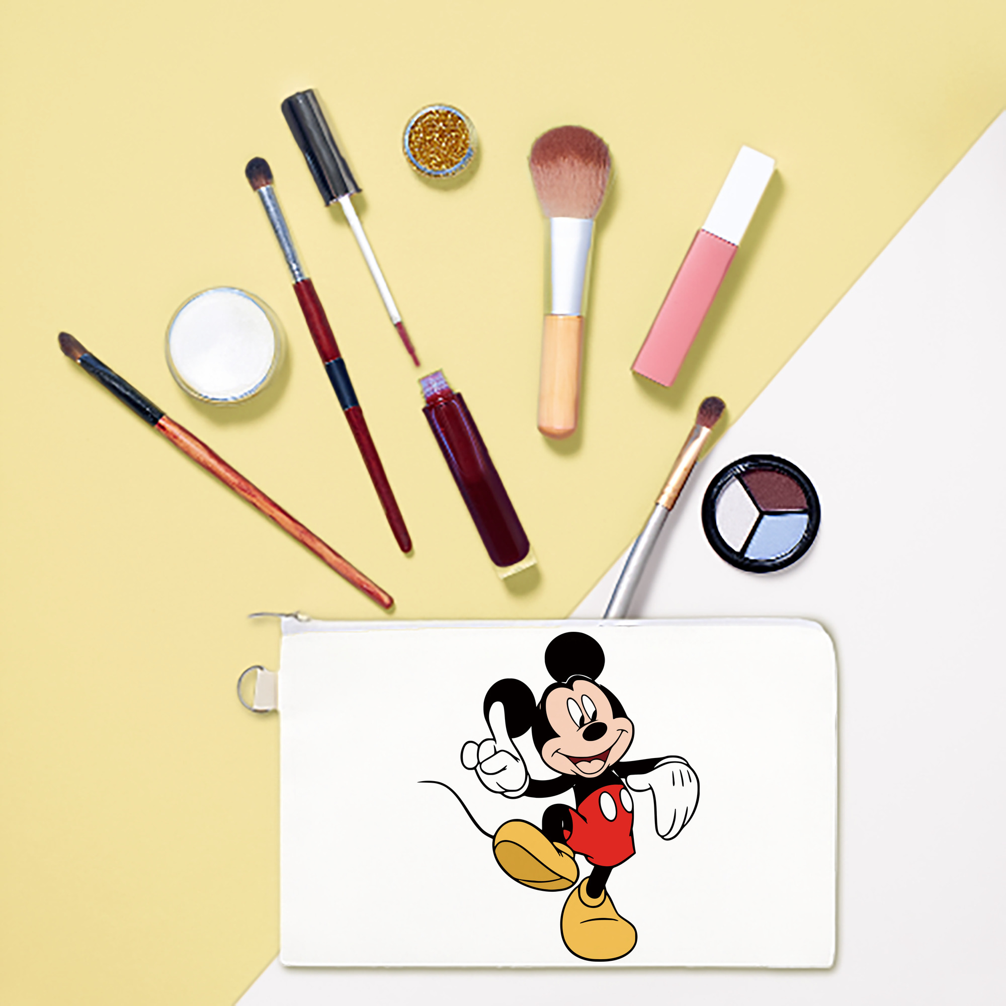 （画像用） ミッキーマウス Mickey Mouse キャンバス生地ポーチ　小物入れ