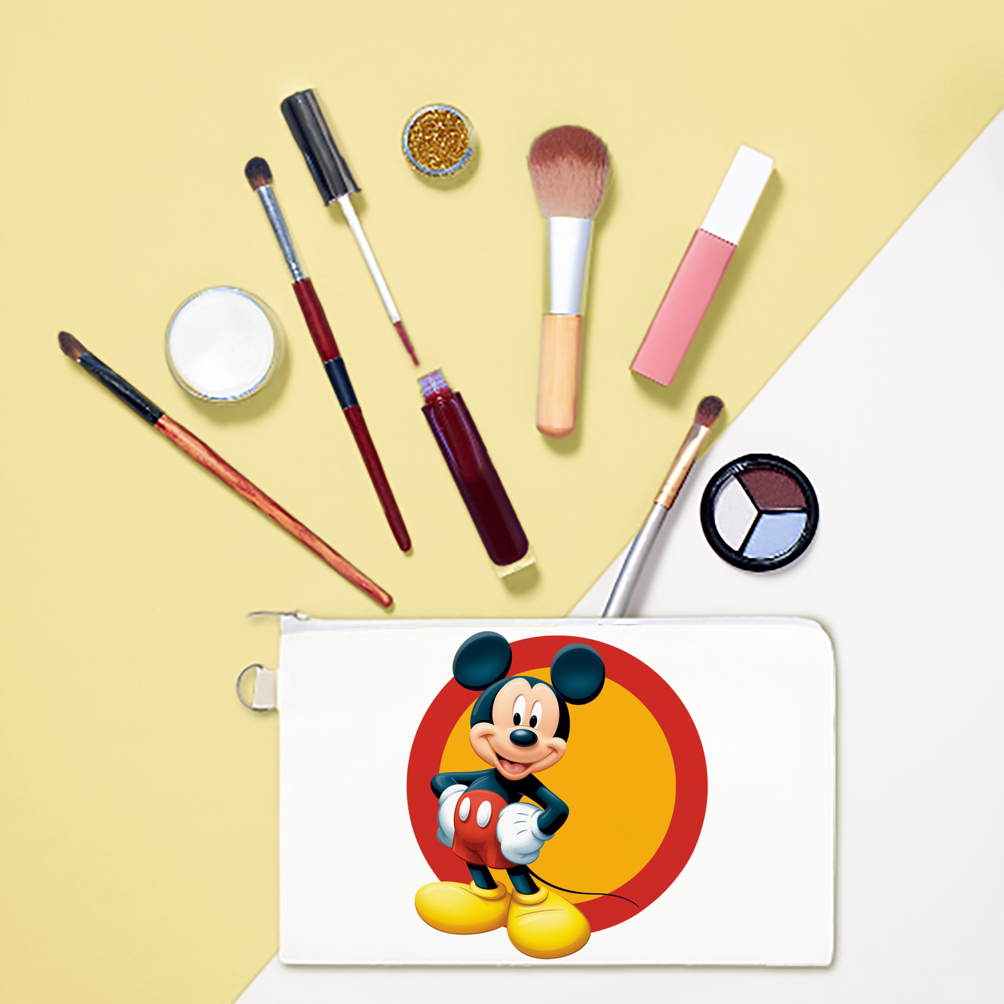 （画像用） ミッキーマウス Mickey Mouse キャンバス生地ポーチ　小物入れ