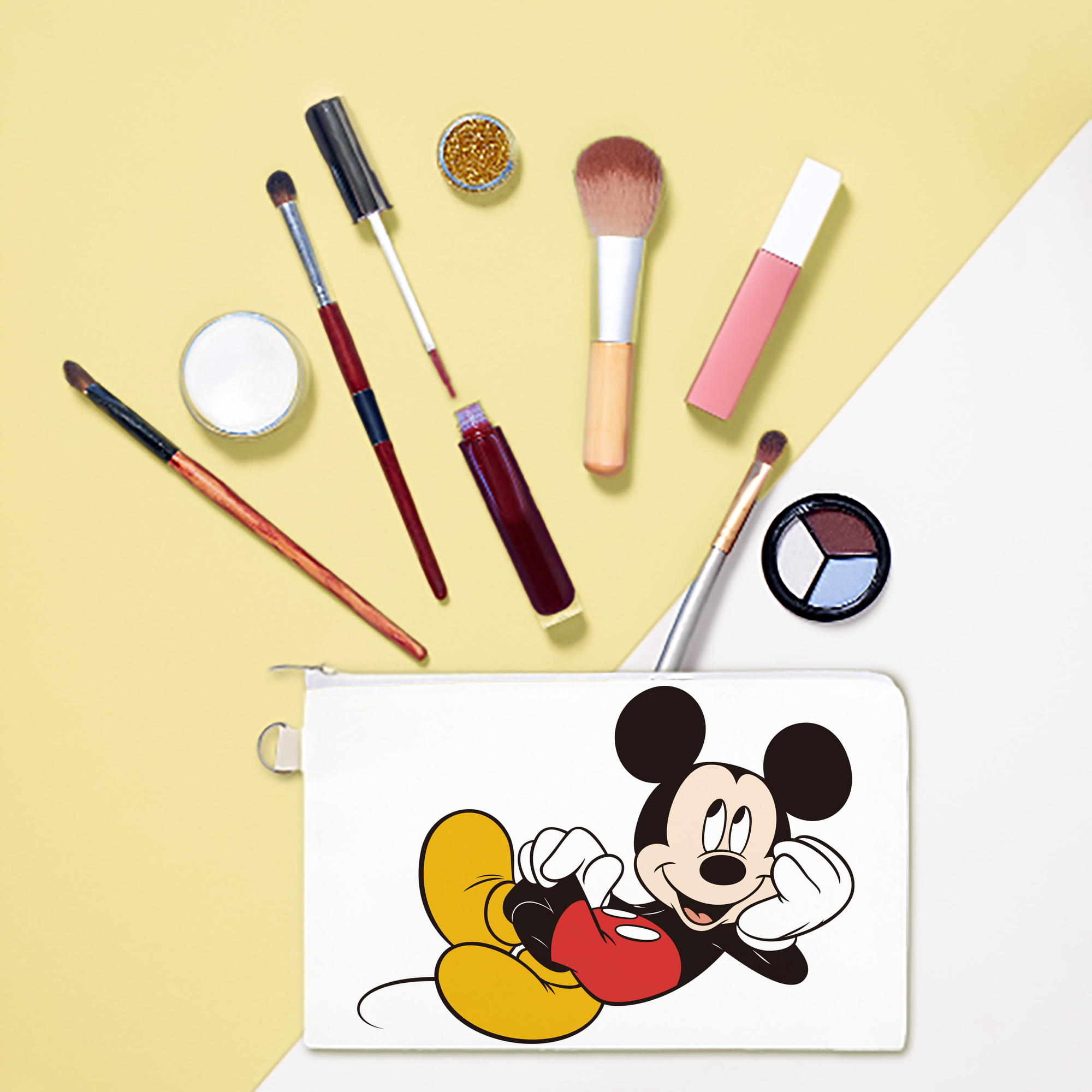（画像用） ミッキーマウス Mickey Mouse キャンバス生地ポーチ　小物入れ
