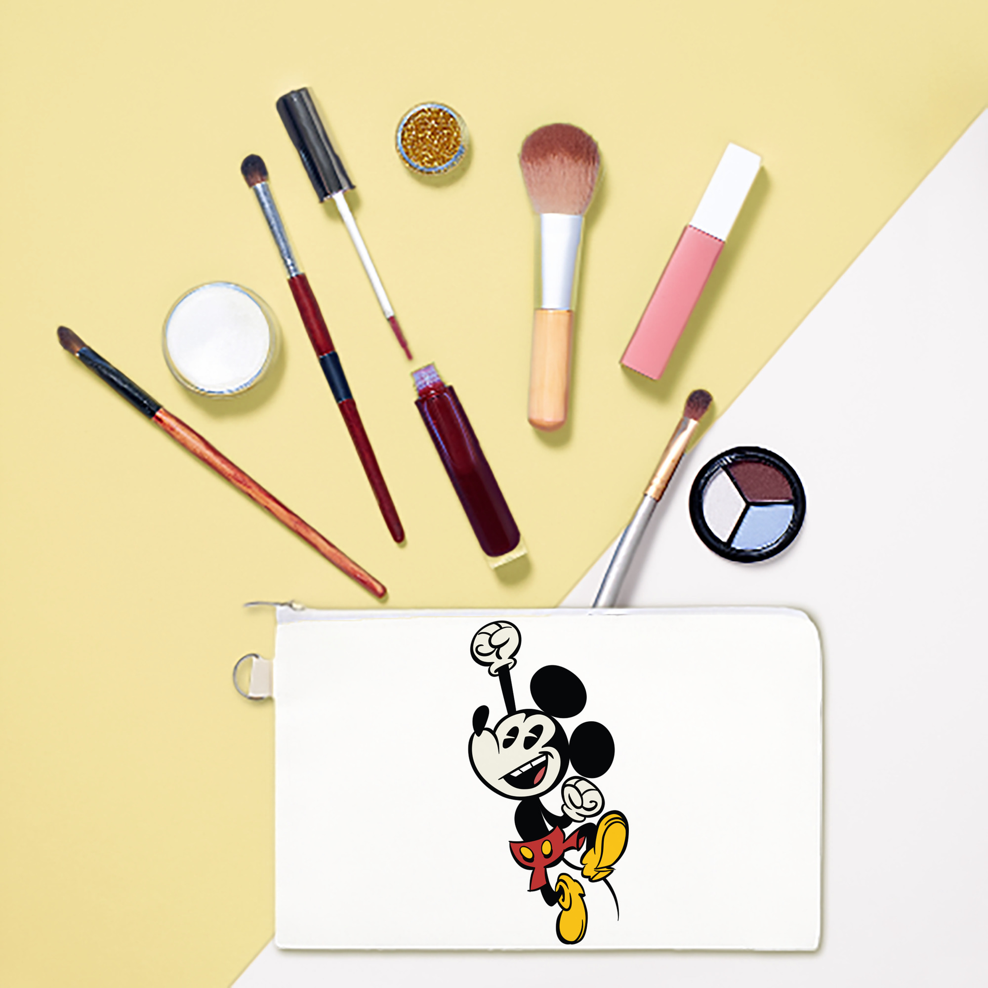 （画像用） ミッキーマウス Mickey Mouse キャンバス生地ポーチ　小物入れ