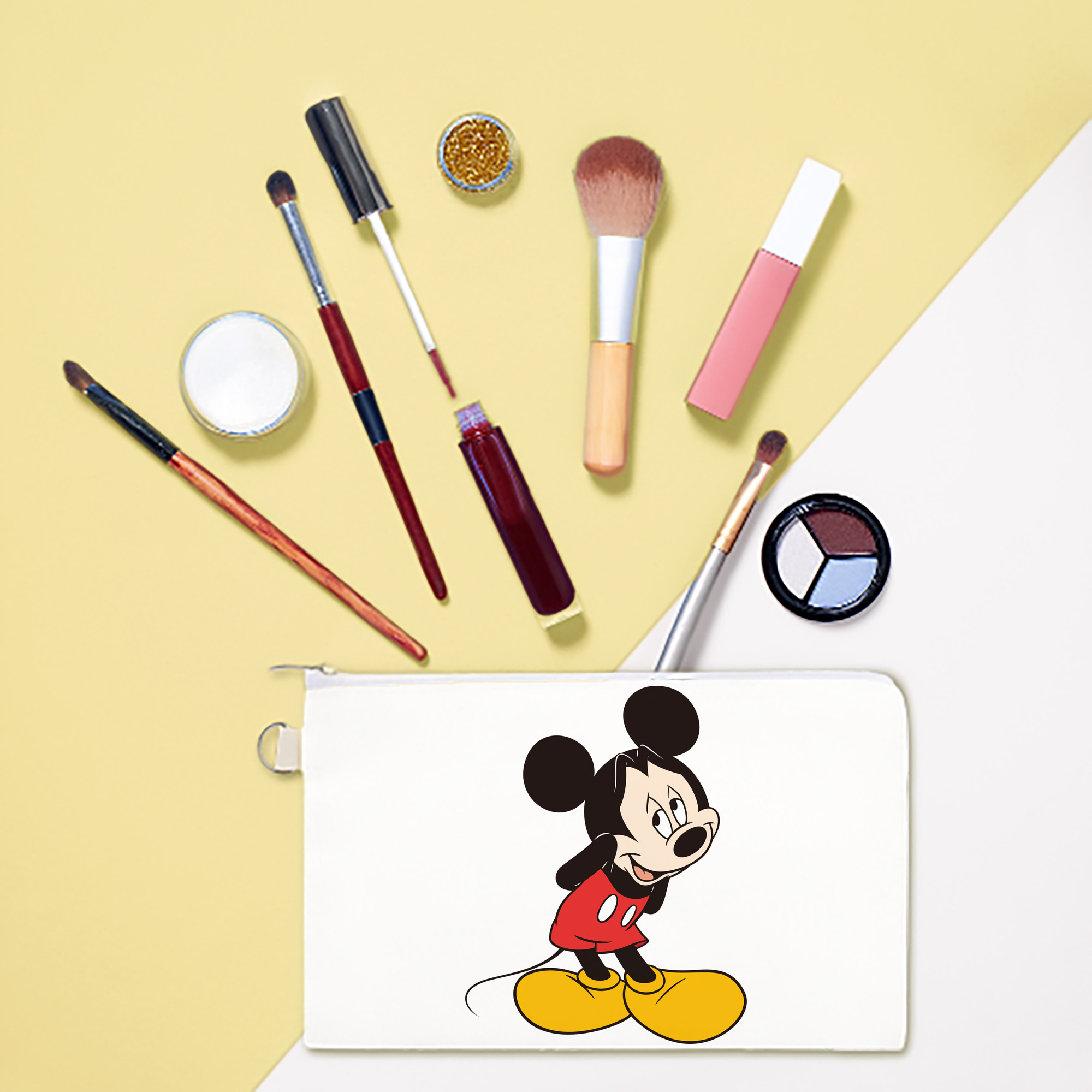（画像用） ミッキーマウス Mickey Mouse キャンバス生地ポーチ　小物入れ