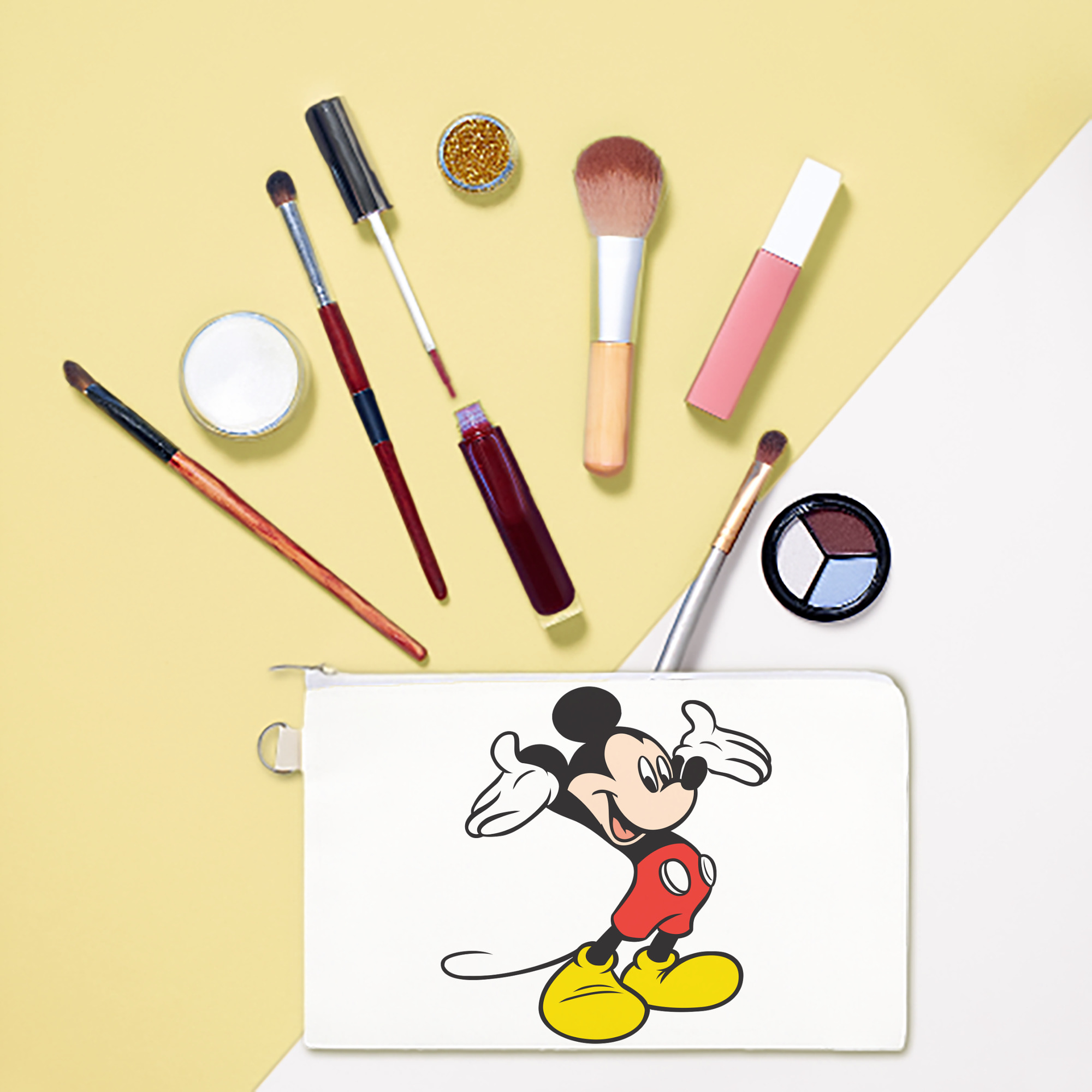 （画像用） ミッキーマウス Mickey Mouse キャンバス生地ポーチ　小物入れ