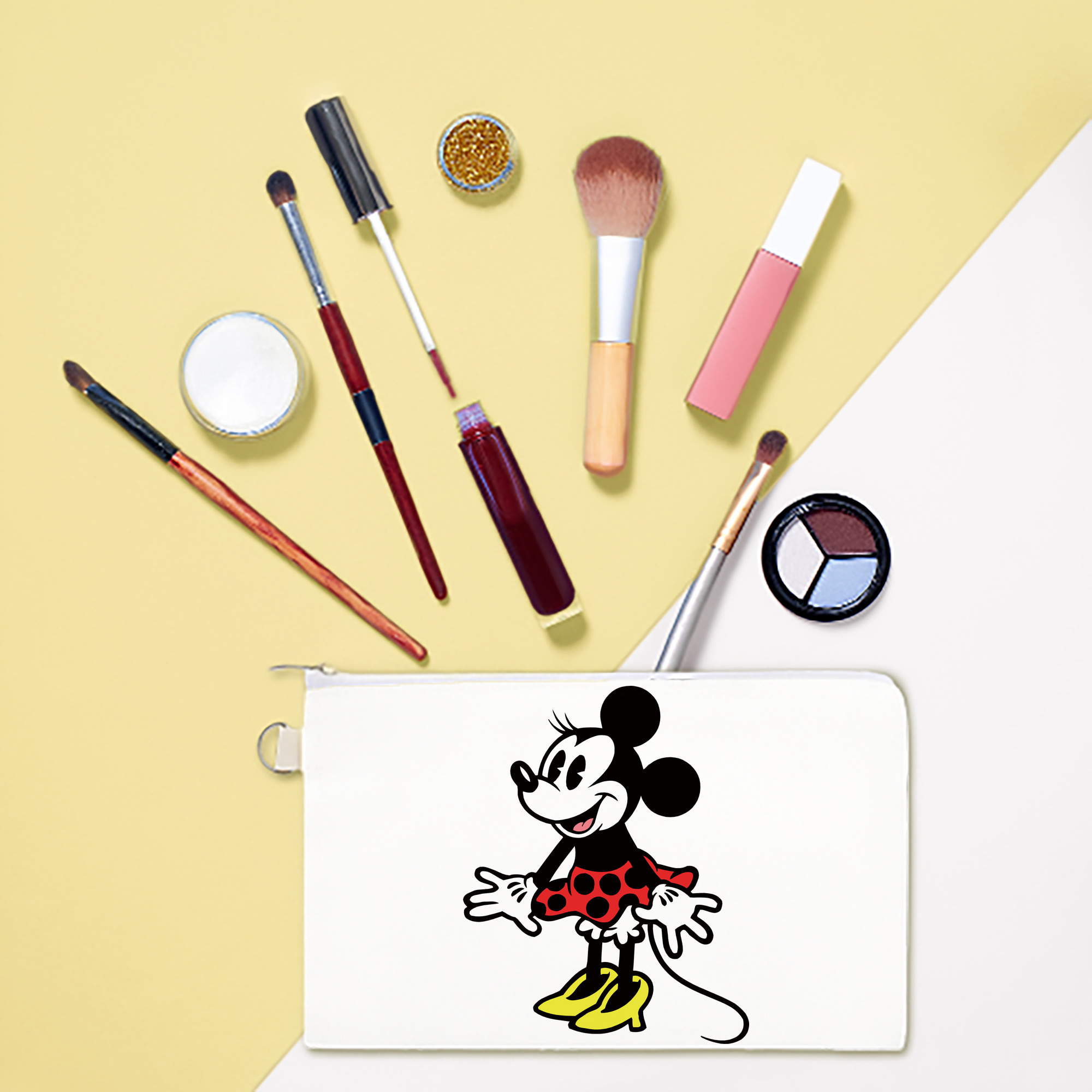 （画像用） ミッキーマウス Mickey Mouse キャンバス生地ポーチ　小物入れ