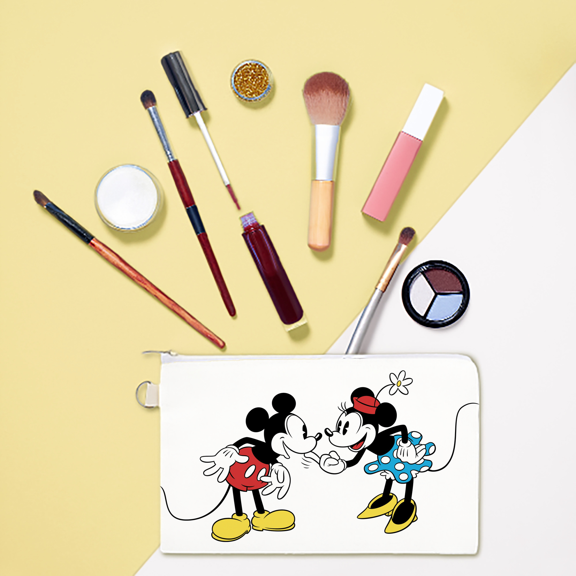 （画像用） ミッキーマウス Mickey Mouse キャンバス生地ポーチ　小物入れ