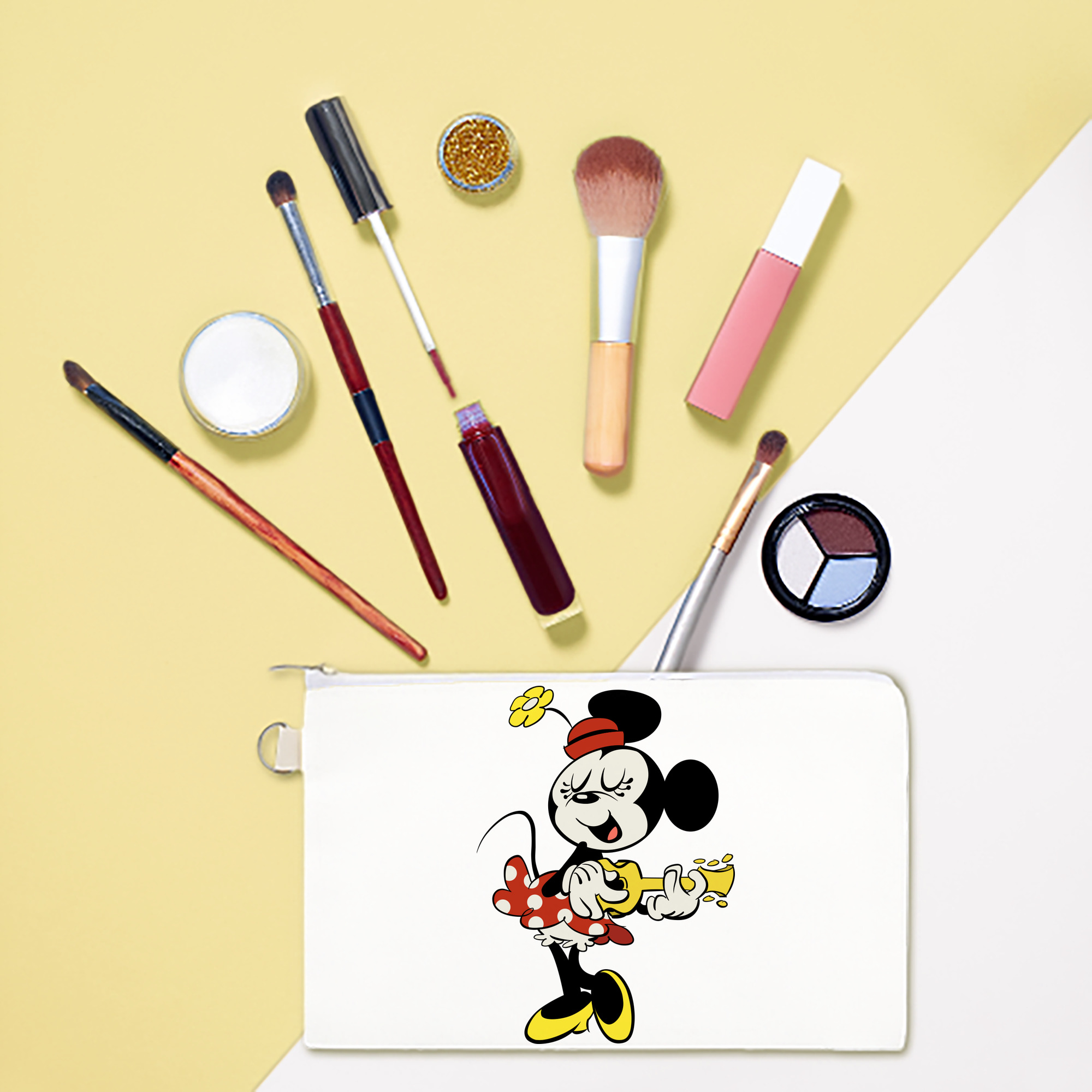 （画像用） ミッキーマウス Mickey Mouse キャンバス生地ポーチ　小物入れ