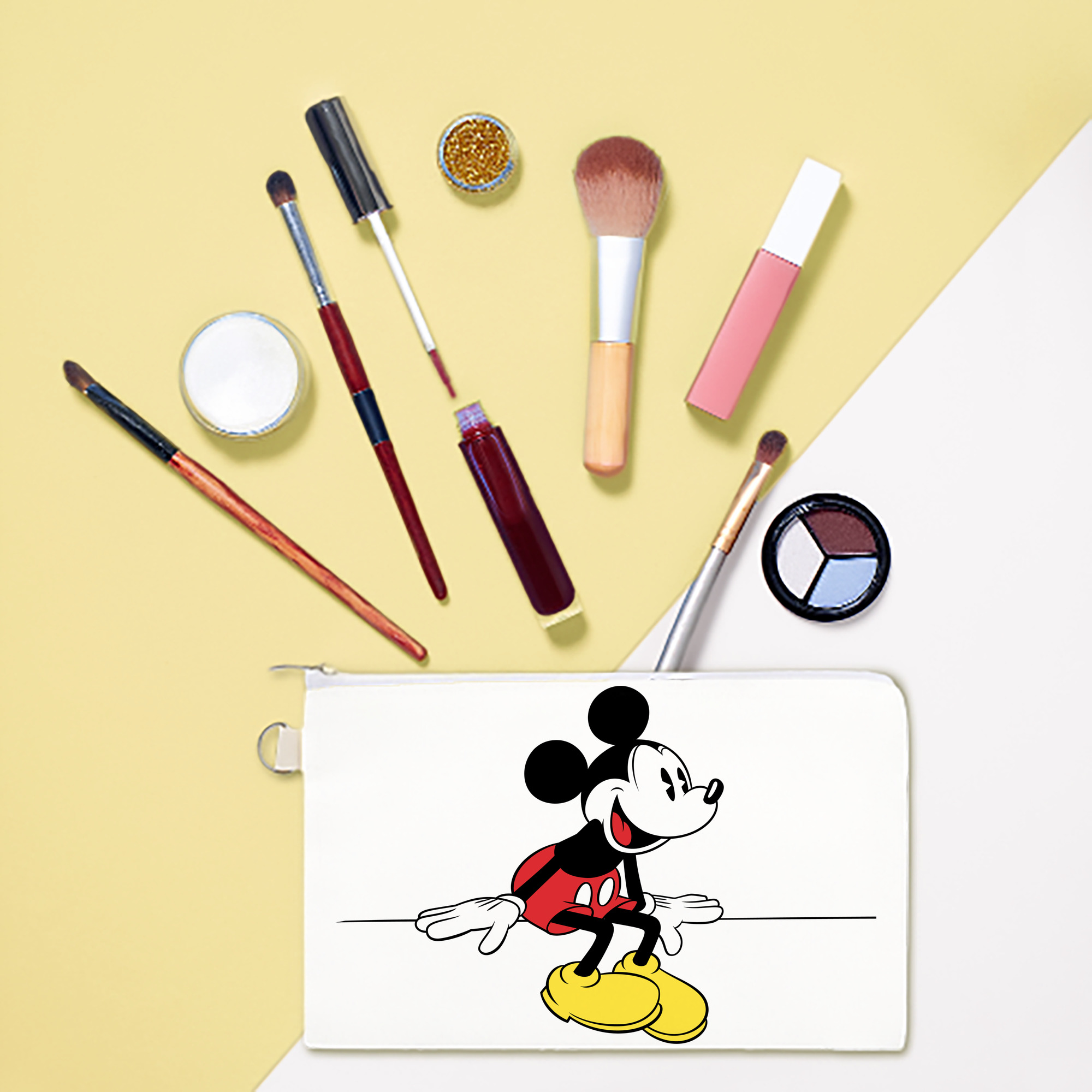 （画像用） ミッキーマウス Mickey Mouse キャンバス生地ポーチ　小物入れ